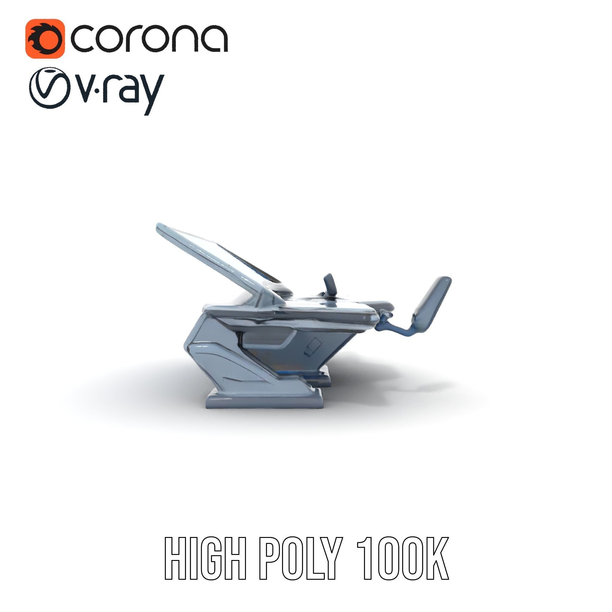 Futuristic Control Station Model Pack with Interactive Displa... Low-poly 3D model_20