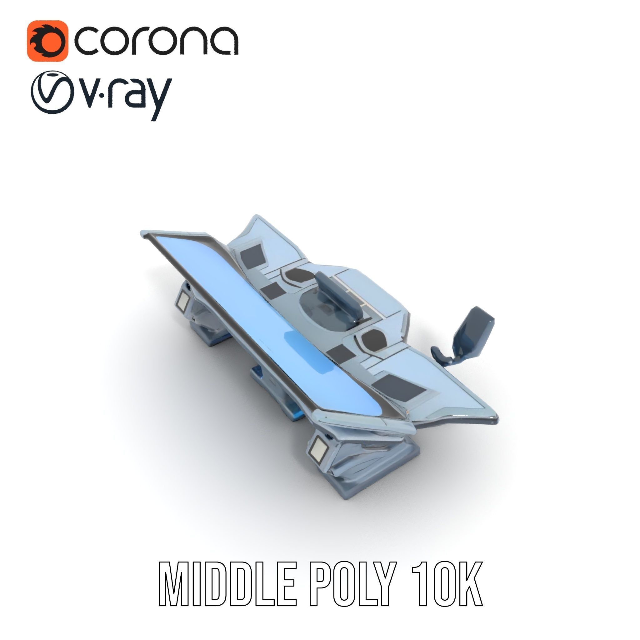 Futuristic Control Station Model Pack with Interactive Displa... Low-poly 3D model_6