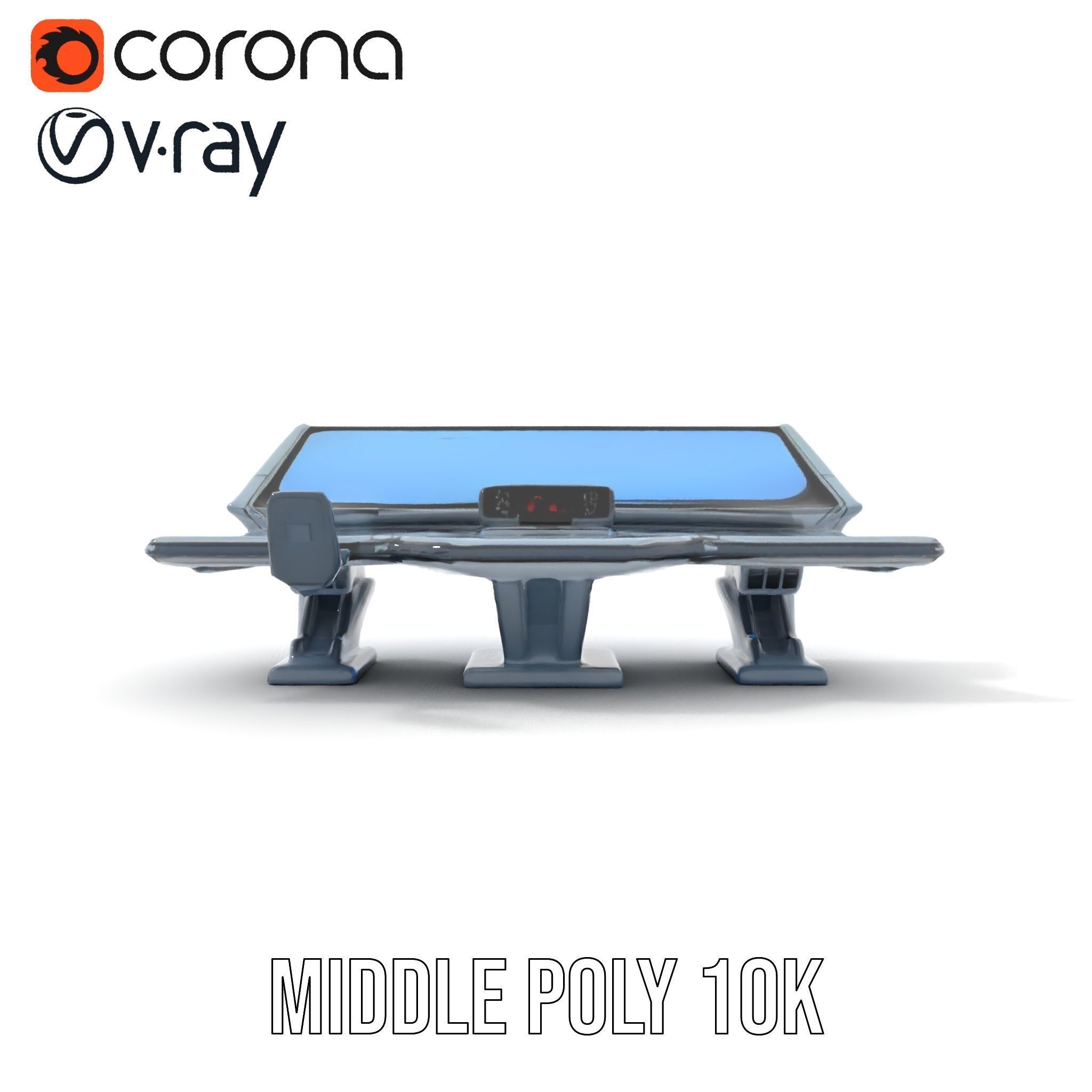 Futuristic Control Station Model Pack with Interactive Displa... Low-poly 3D model_16