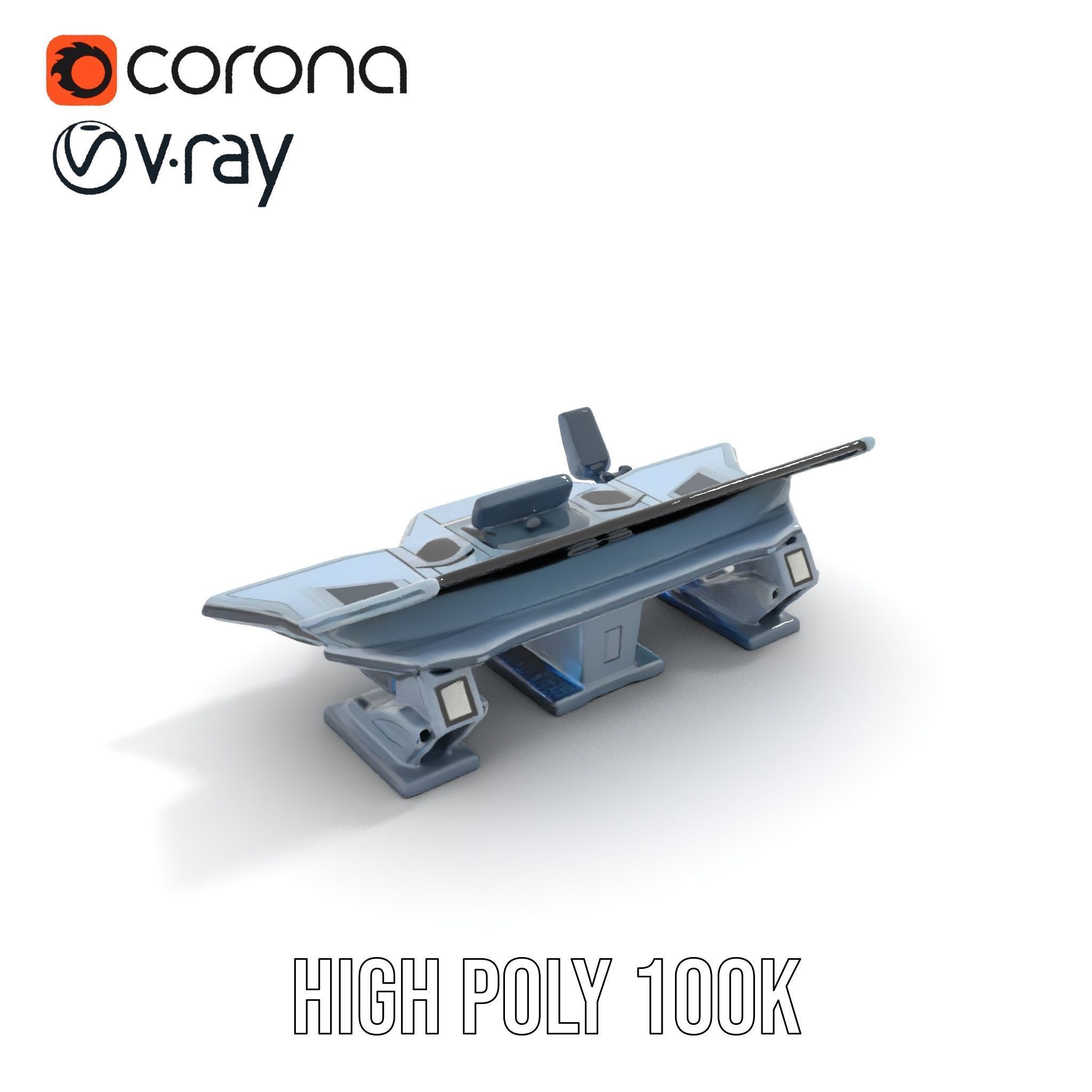 Futuristic Control Station Model Pack with Interactive Displa... Low-poly 3D model_23