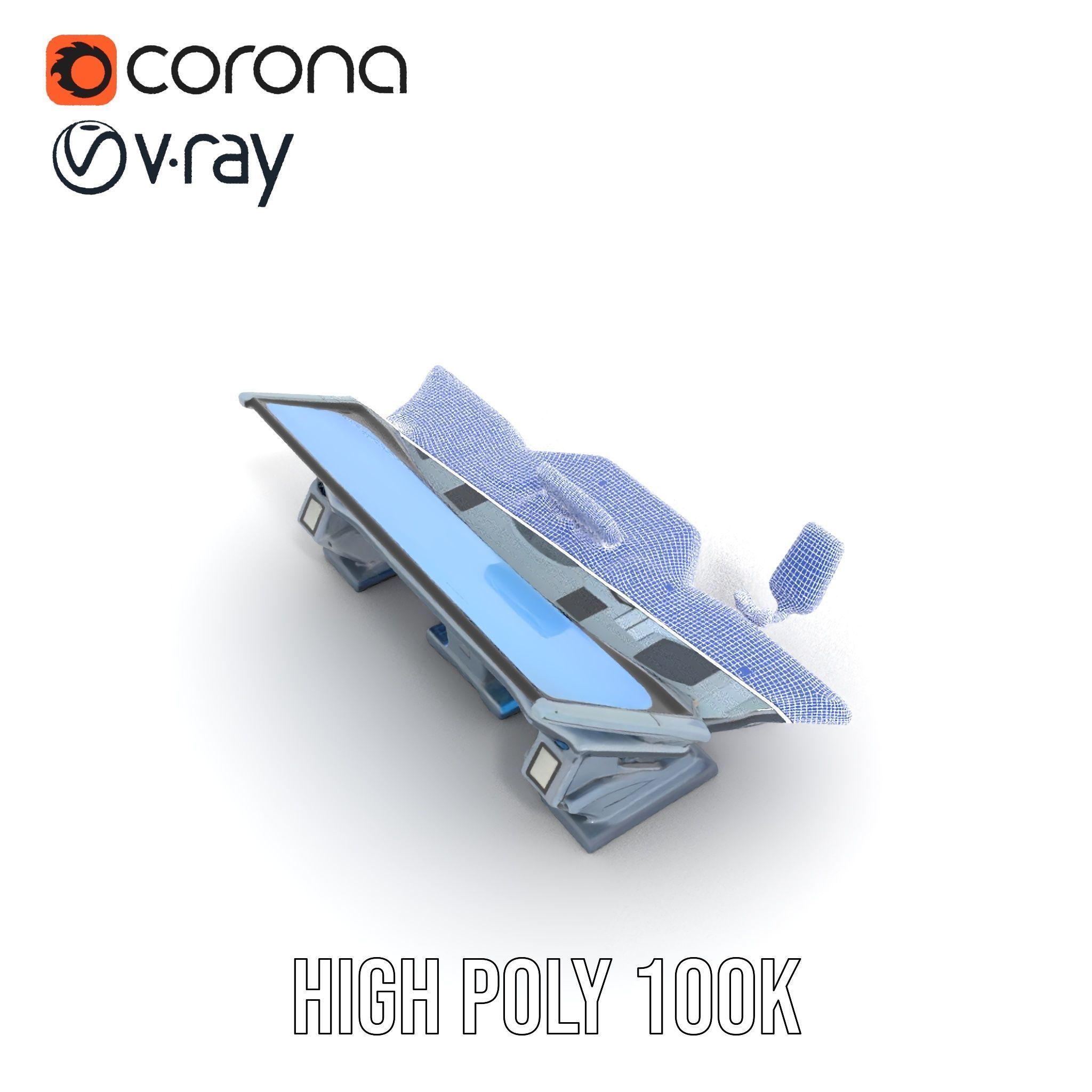 Futuristic Control Station Model Pack with Interactive Displa... Low-poly 3D model_33