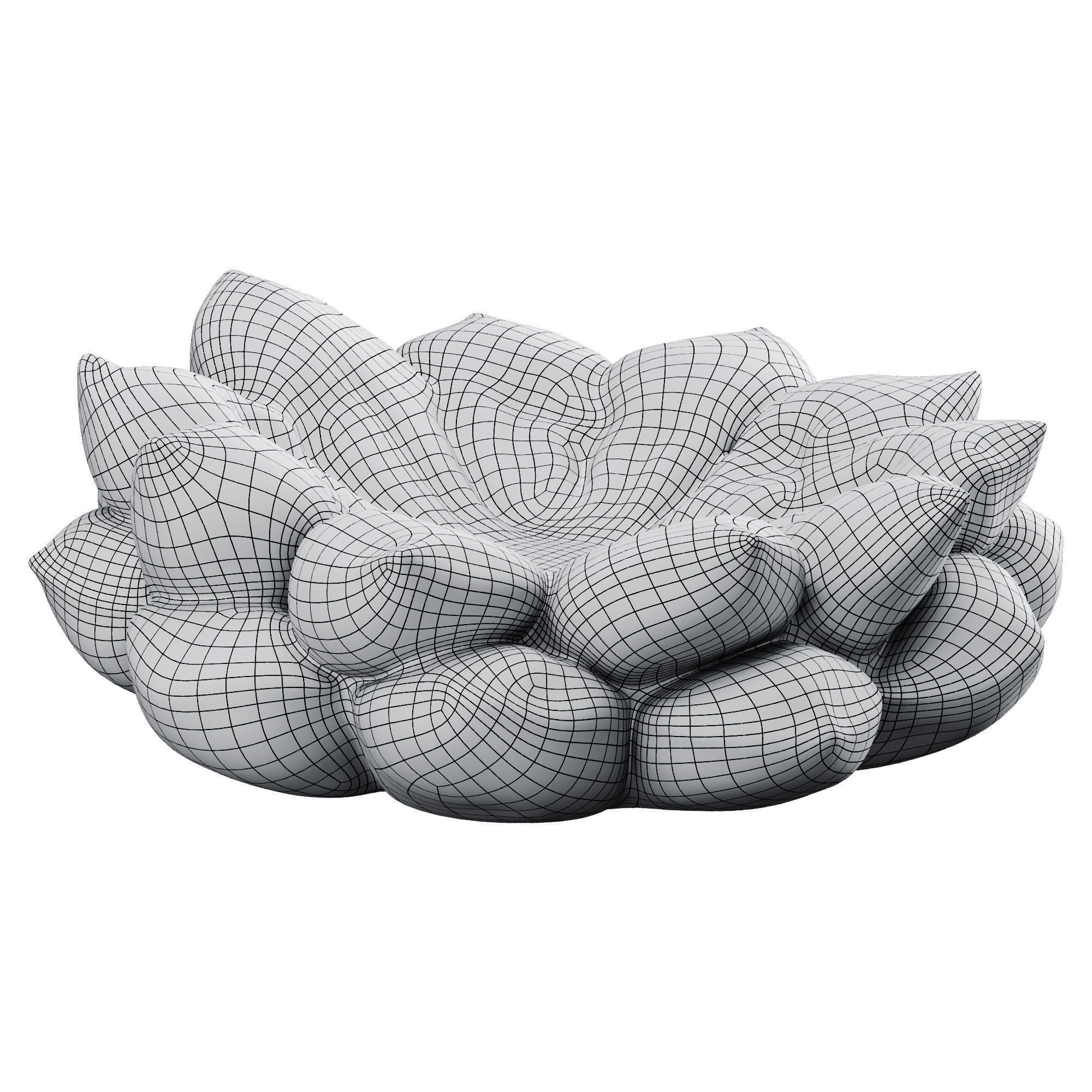 Bean Bag Low-poly 3D model_44