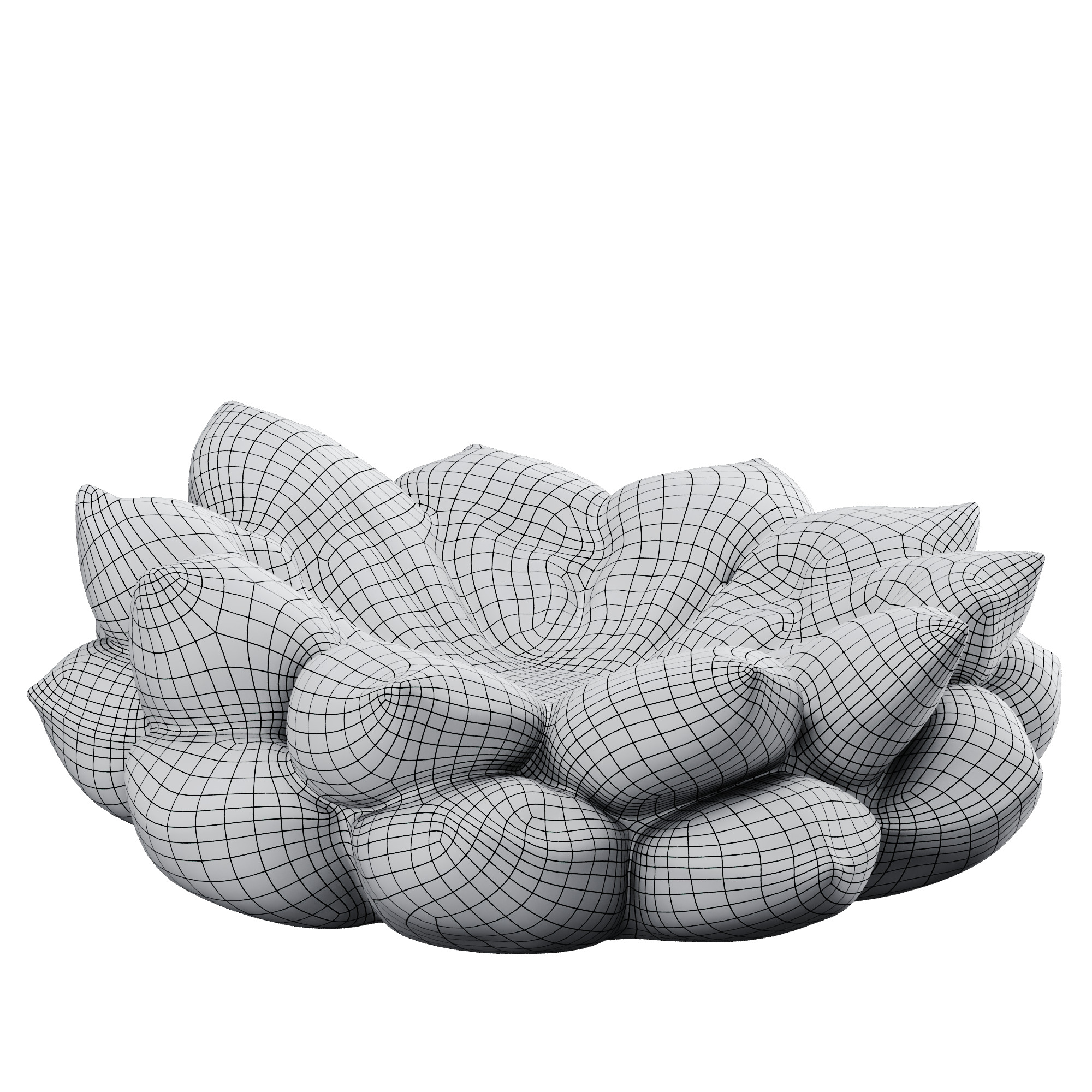 Bean Bag Low-poly 3D model_32