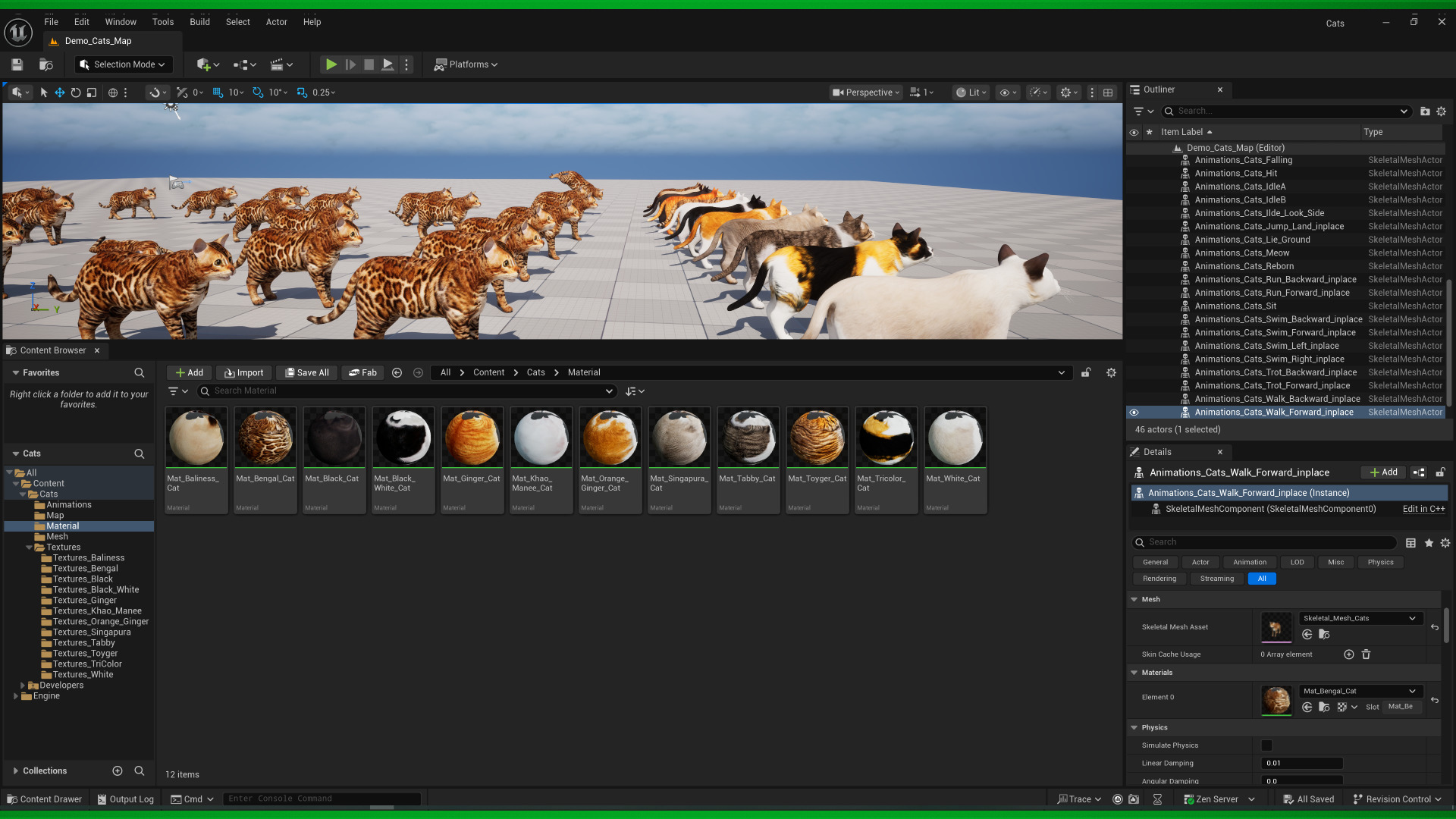 Cats Pack Low-poly 3D model_11