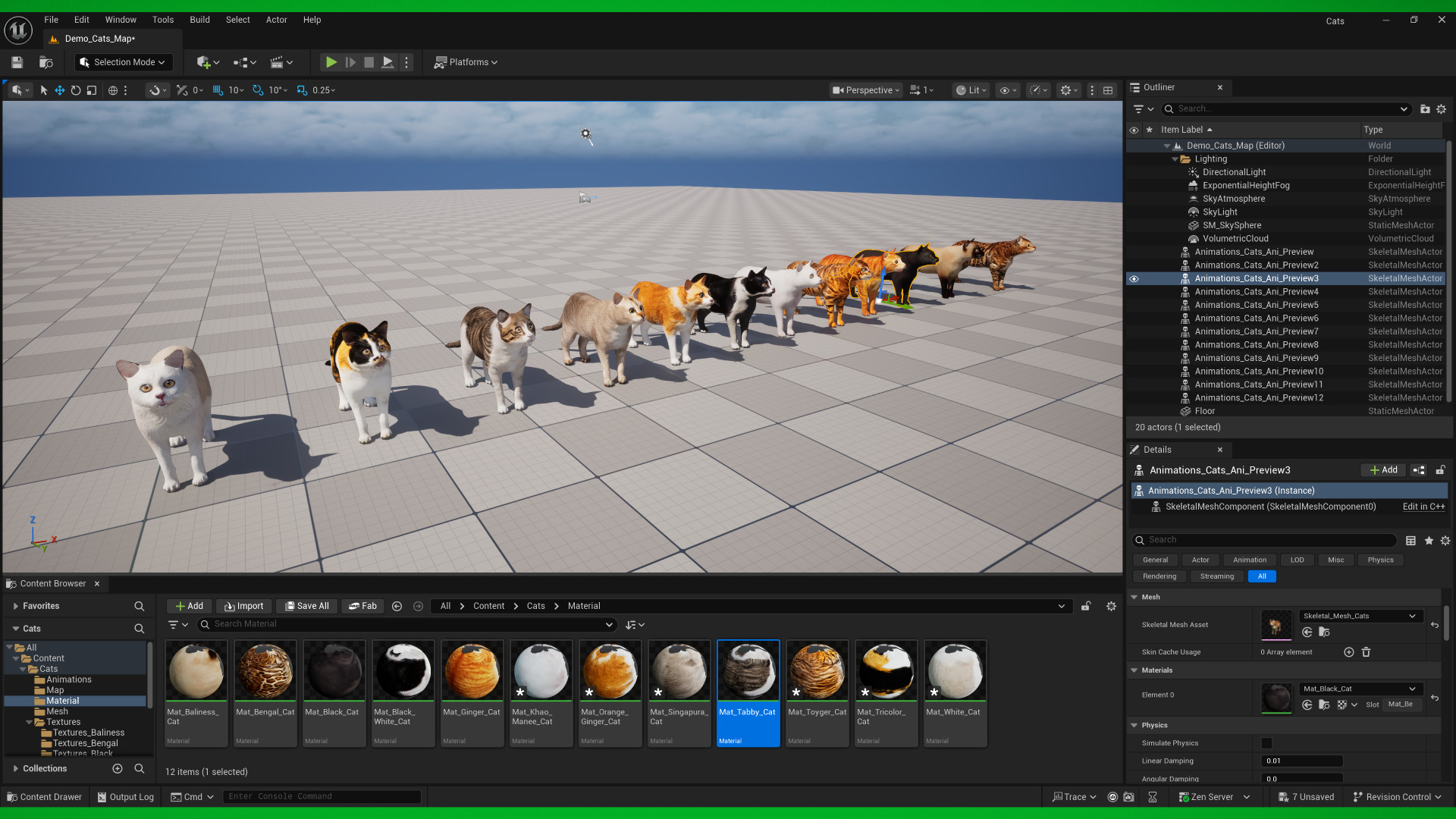 Cats Pack Low-poly 3D model_6