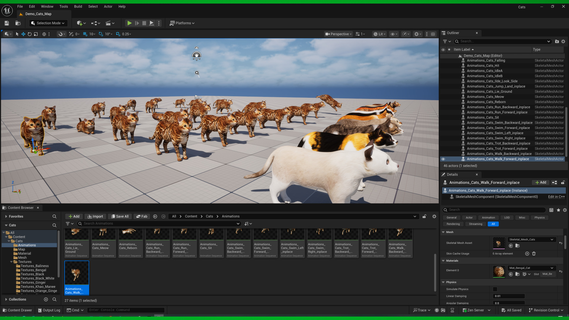 Cats Pack Low-poly 3D model_8