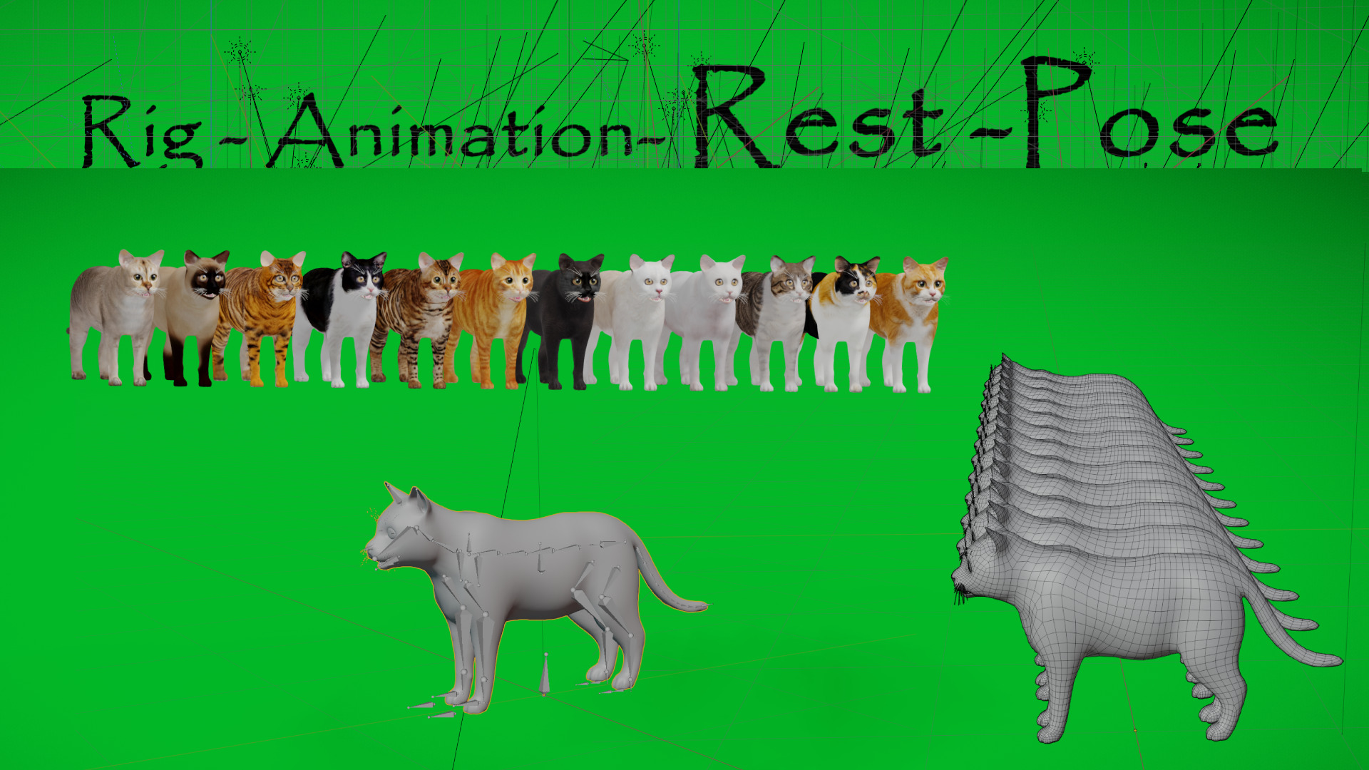 Cats Pack Low-poly 3D model_14