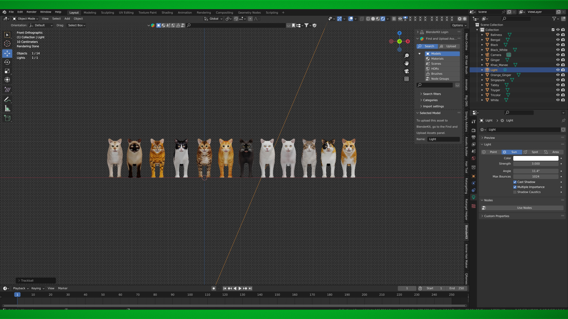 Cats Pack Low-poly 3D model_13