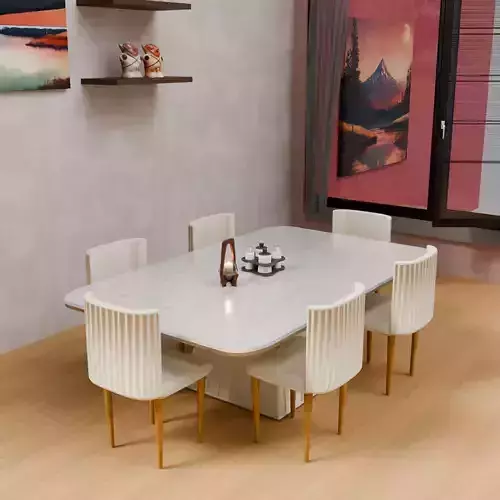 Modern 6 Seater Dining Table Set