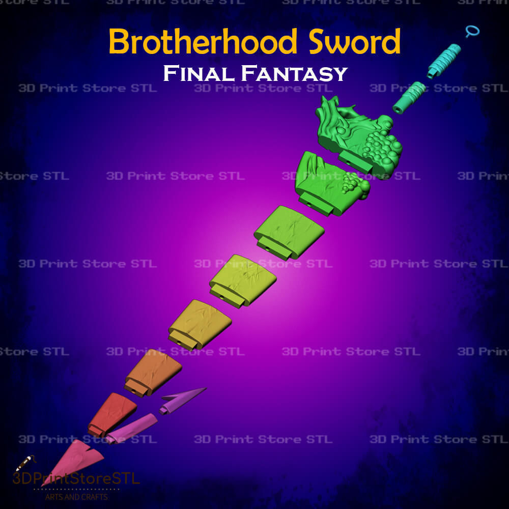 Brotherhood Sword Cosplay Final Fantasy - STL File 3D print model_4