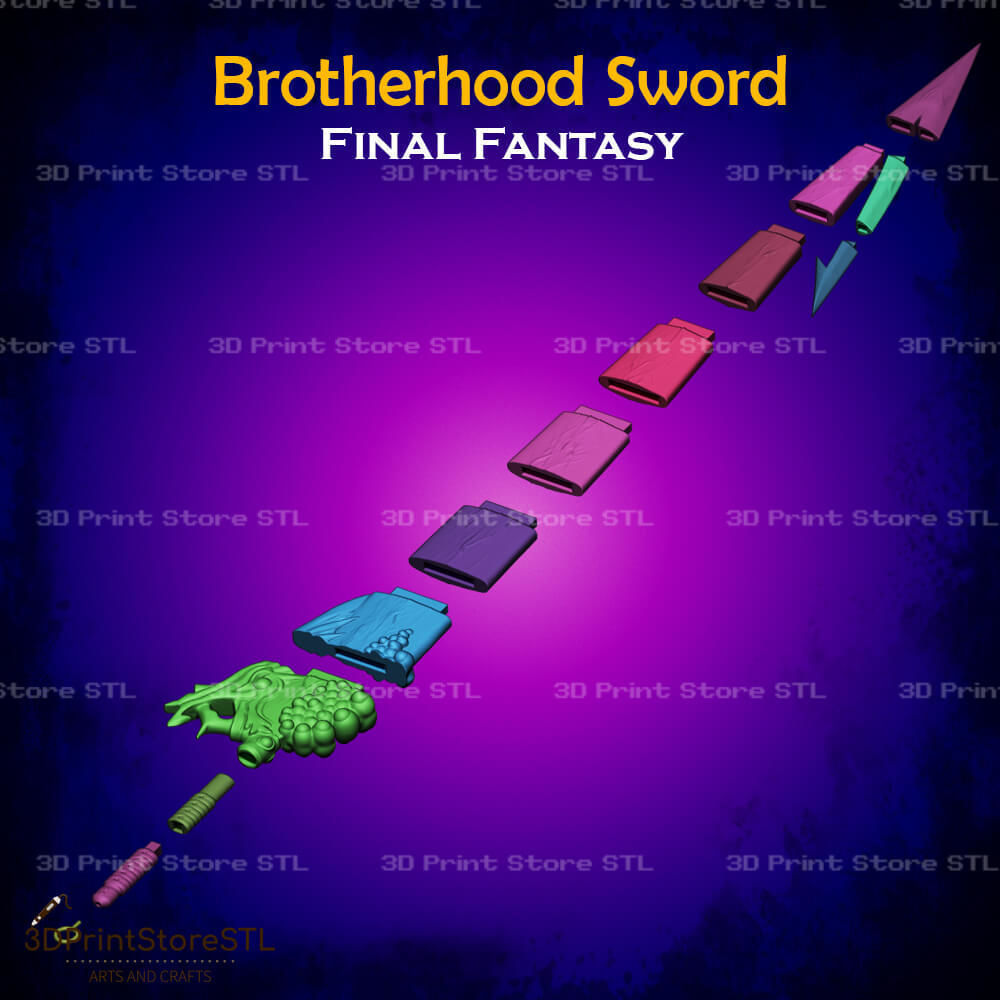 Brotherhood Sword Cosplay Final Fantasy - STL File 3D print model_3