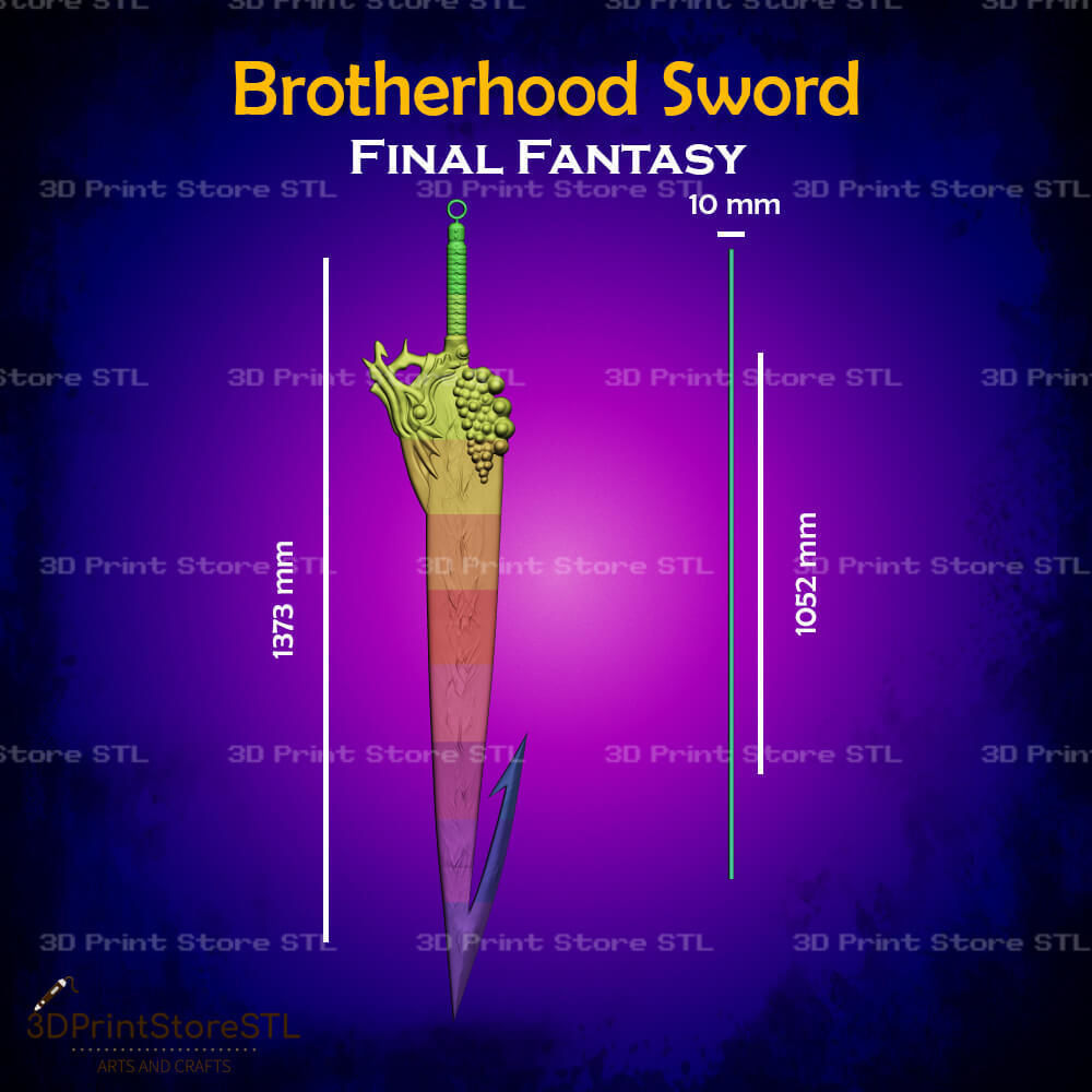 Brotherhood Sword Cosplay Final Fantasy - STL File 3D print model_2