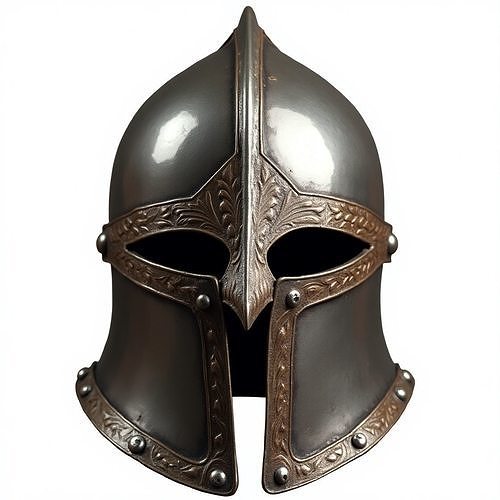 Regal Valor  Ornate Medieval Knight Helmet 3D Model Low-poly 3D model