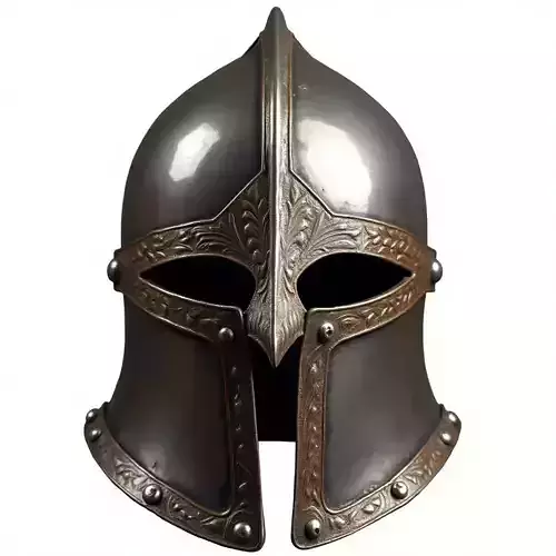 Regal Valor  Ornate Medieval Knight Helmet 3D Model Low-poly 3D model