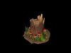 Stylized Tree Stump with Mushrooms 2 Differend 3D Model - AI Low-poly 3D model_1