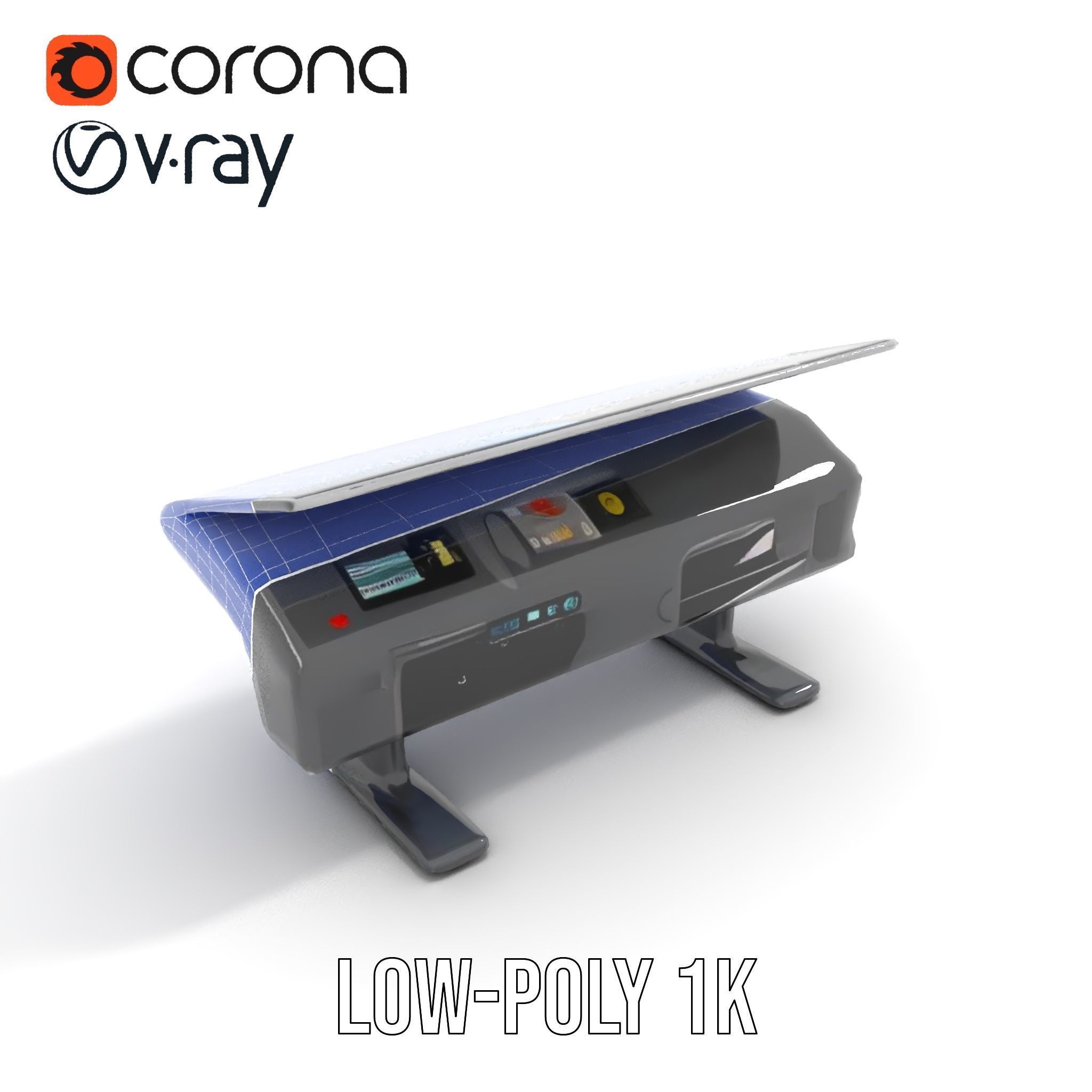 Futuristic Interactive Display Table Model Pack Low-poly 3D model_16