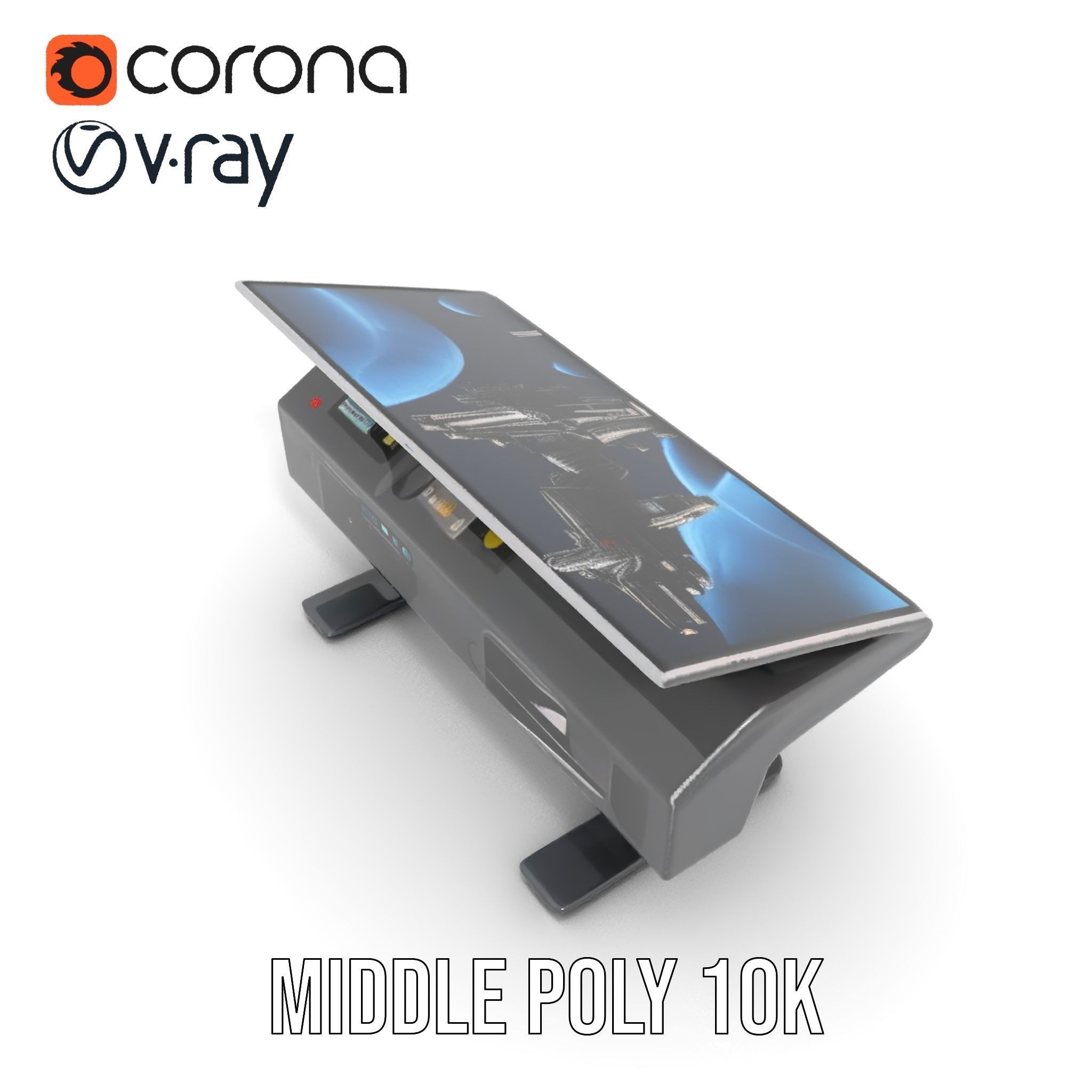 Futuristic Interactive Display Table Model Pack Low-poly 3D model_18