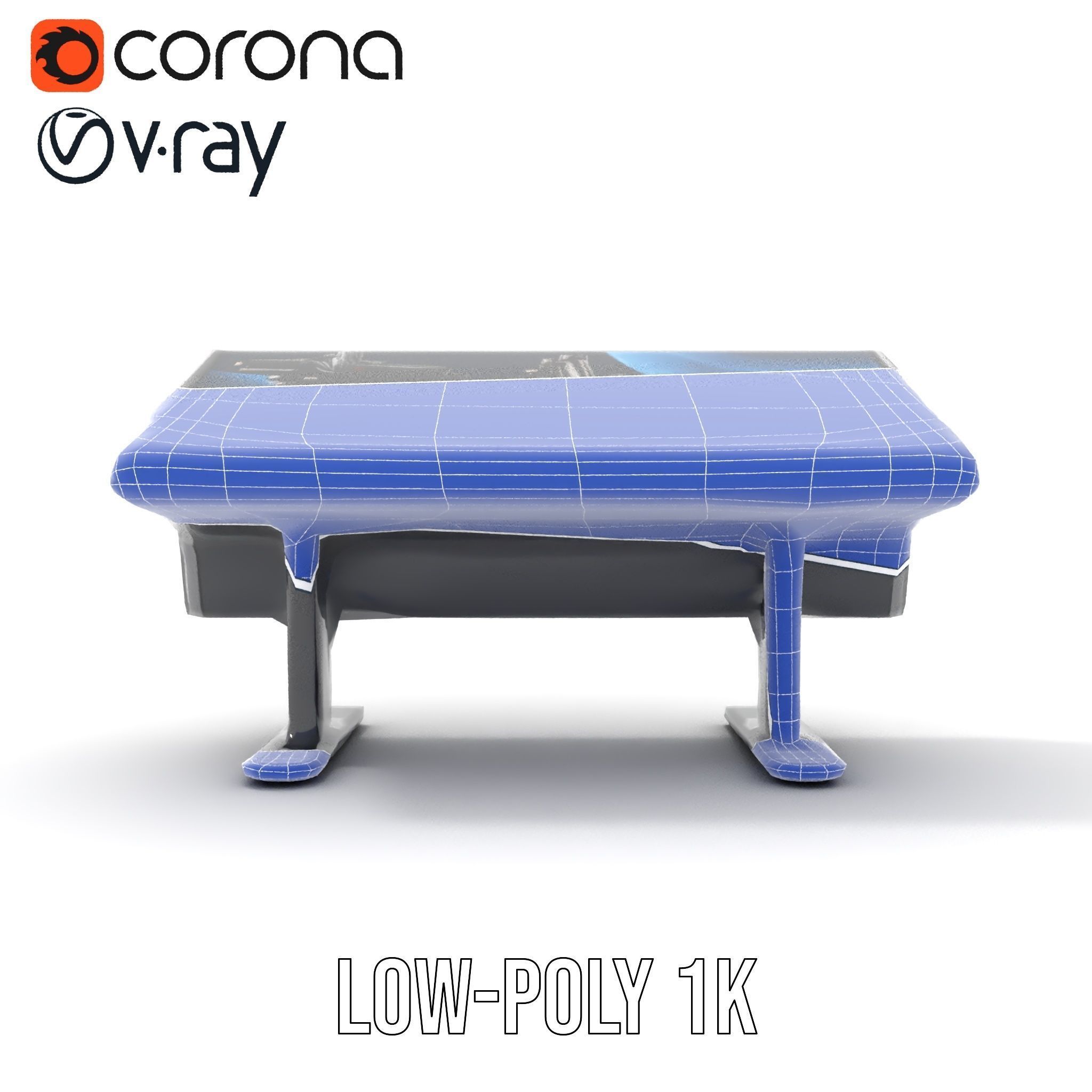 Futuristic Interactive Display Table Model Pack Low-poly 3D model_12