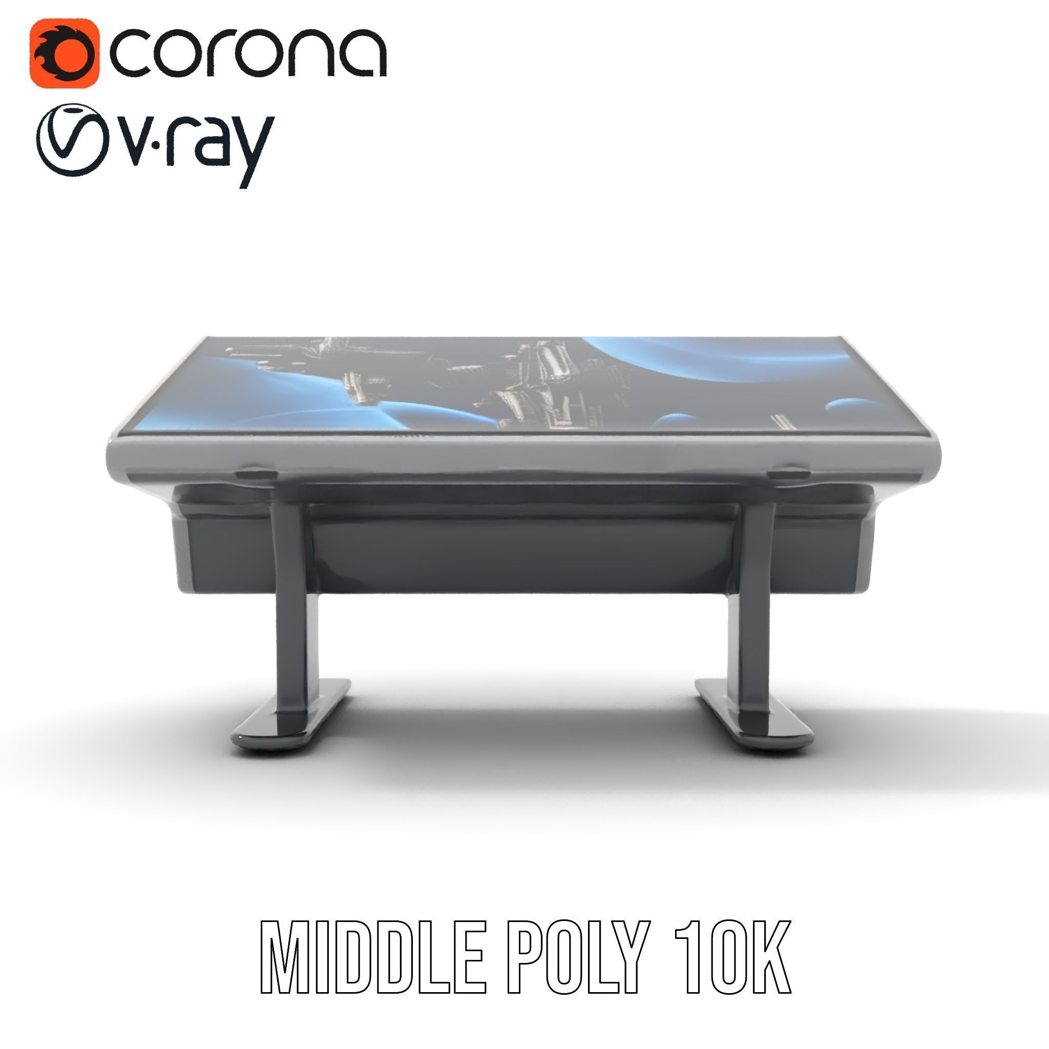 Futuristic Interactive Display Table Model Pack Low-poly 3D model_13