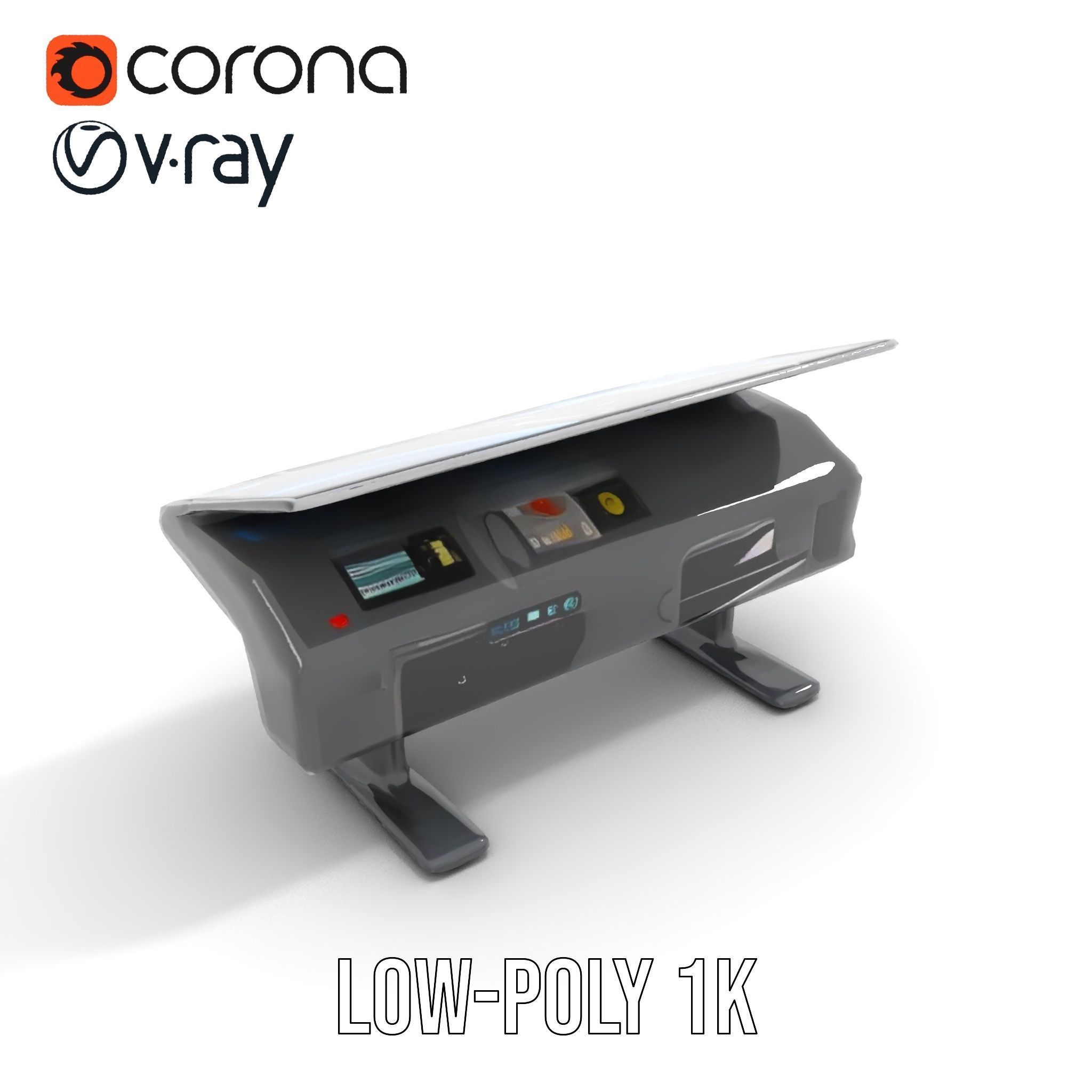 Futuristic Interactive Display Table Model Pack Low-poly 3D model_28
