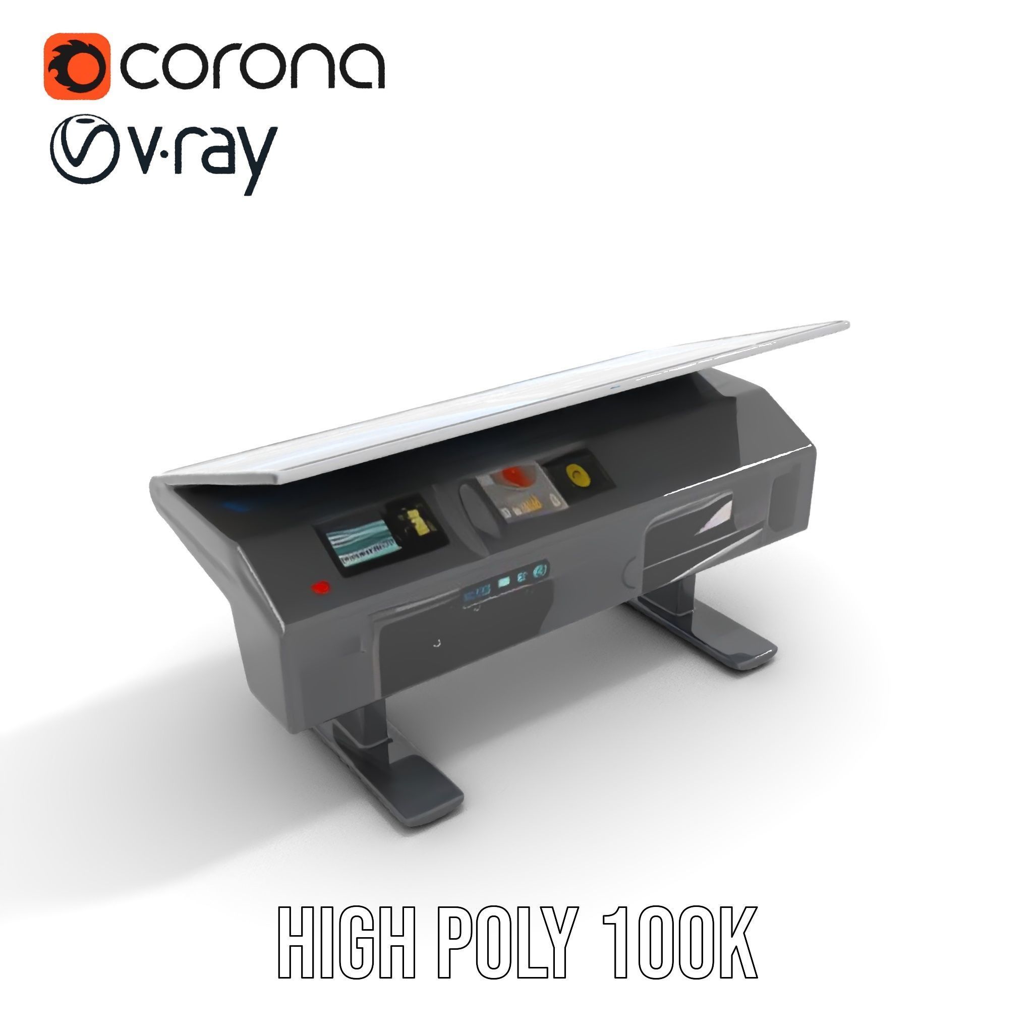 Futuristic Interactive Display Table Model Pack Low-poly 3D model_26