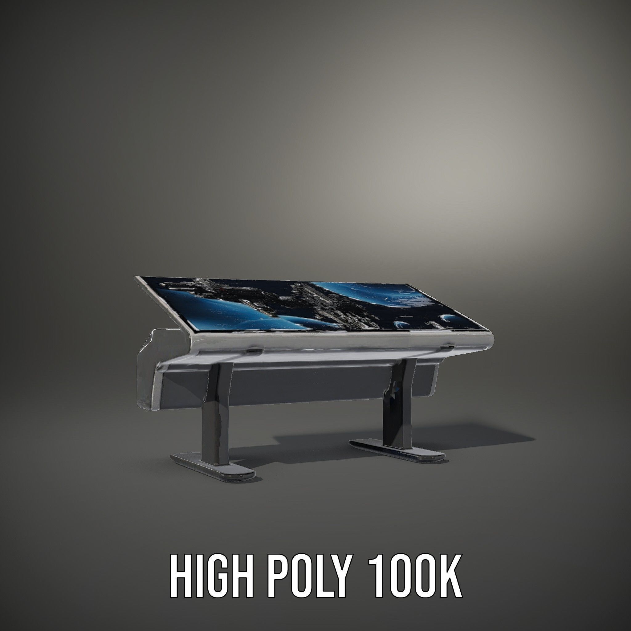 Futuristic Interactive Display Table Model Pack Low-poly 3D model_10