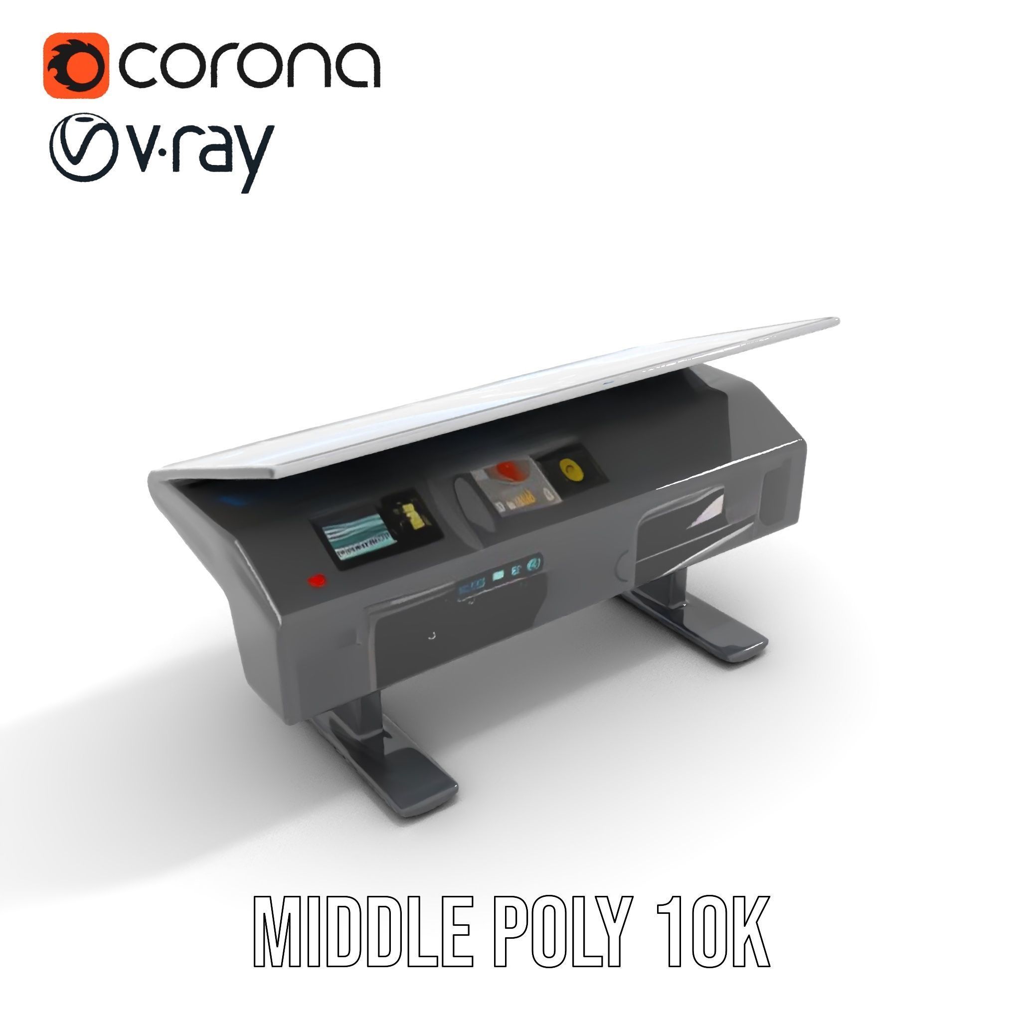 Futuristic Interactive Display Table Model Pack Low-poly 3D model_11