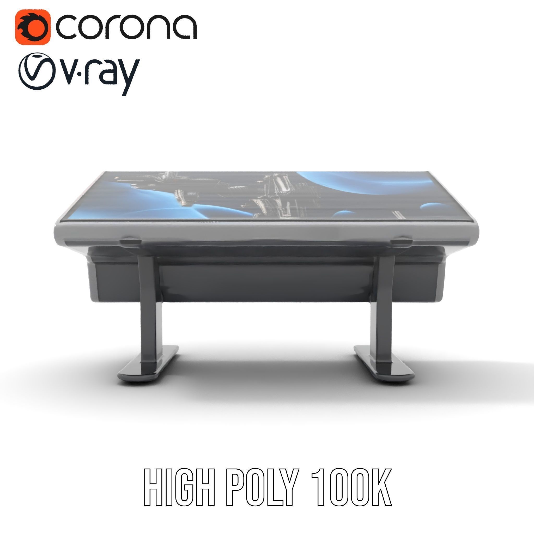 Futuristic Interactive Display Table Model Pack Low-poly 3D model_23
