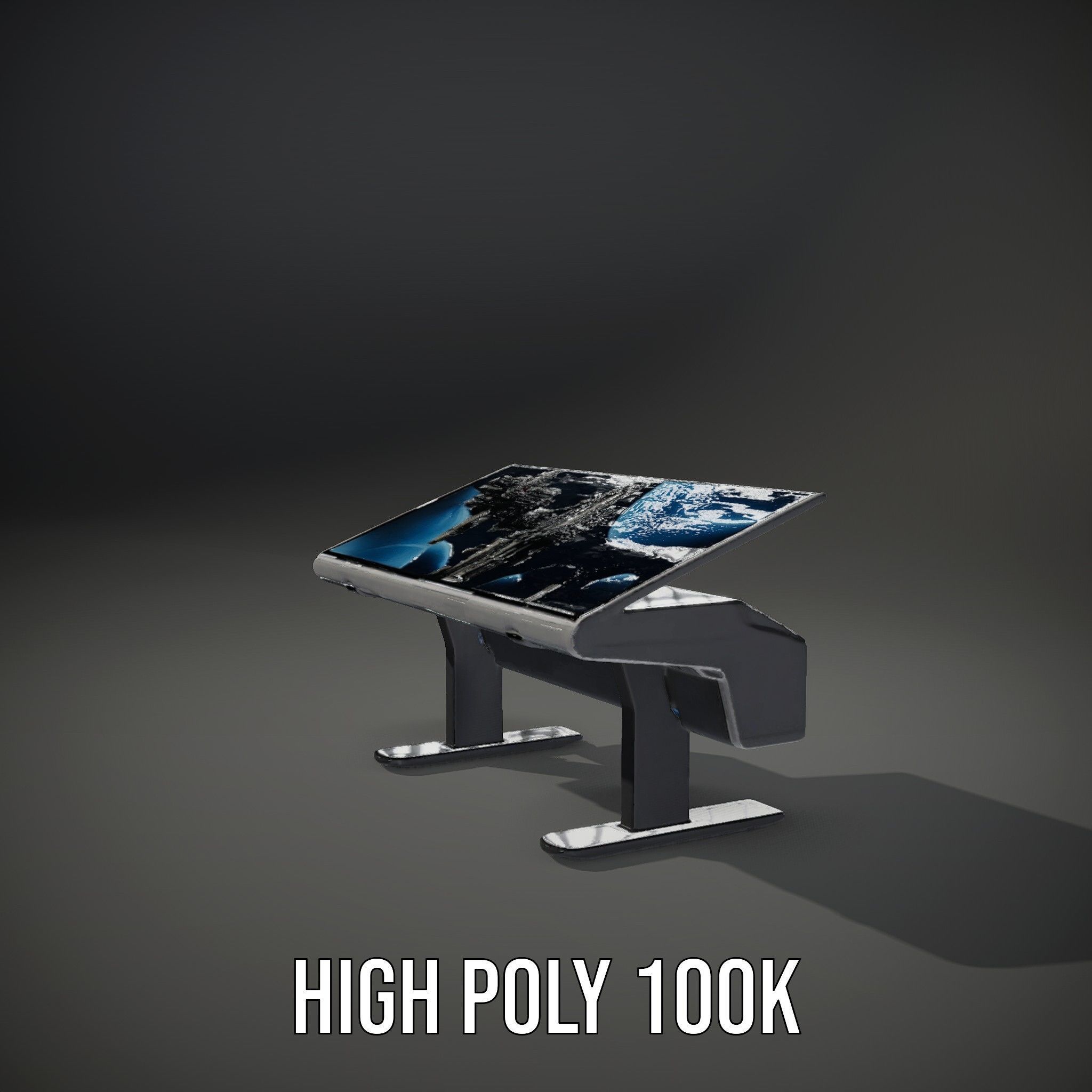 Futuristic Interactive Display Table Model Pack Low-poly 3D model_8