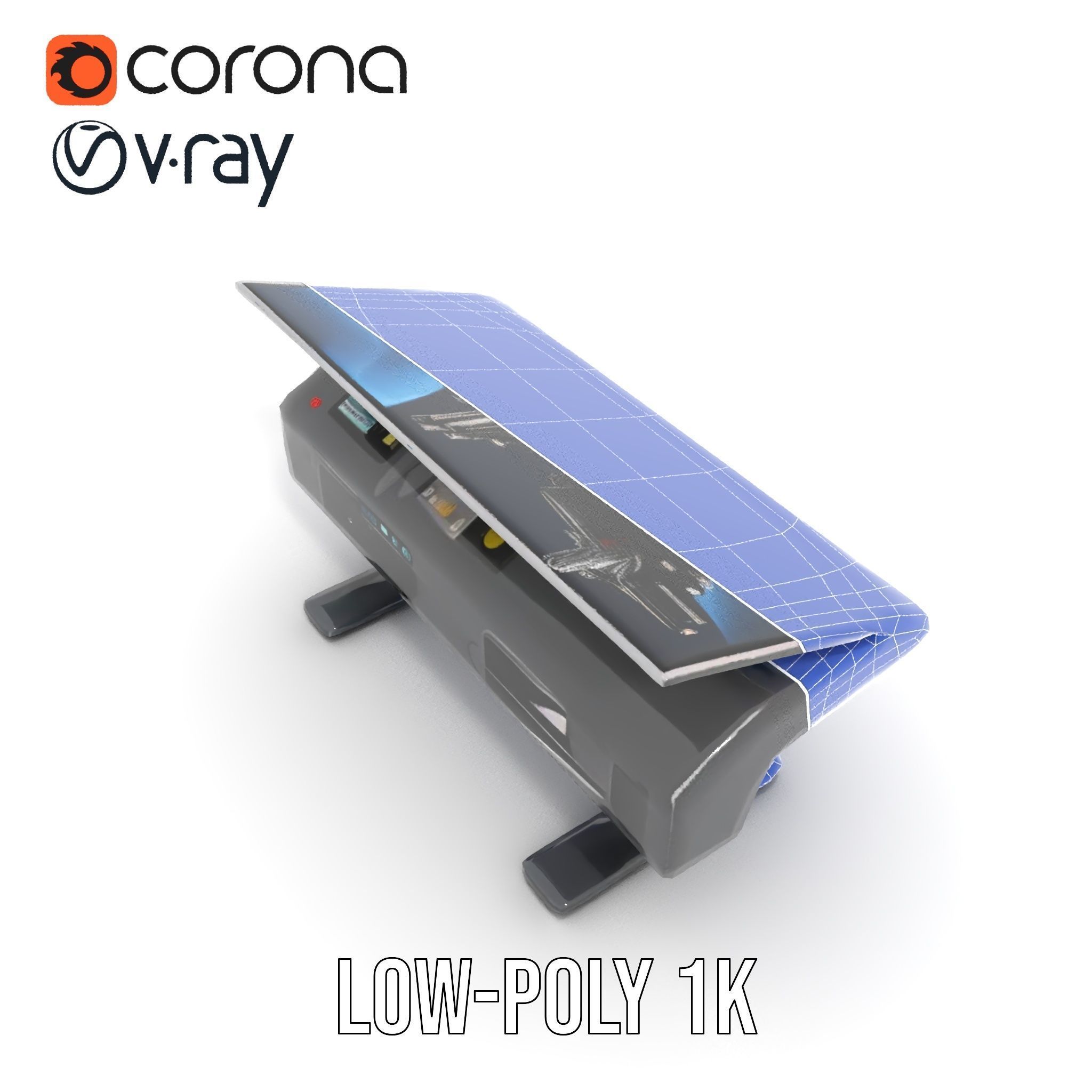 Futuristic Interactive Display Table Model Pack Low-poly 3D model_19