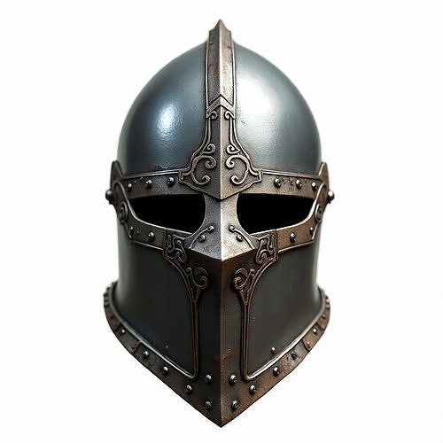 Iron Sovereign Medieval Fantasy Knight Helmet 3D Model Low-poly 3D model