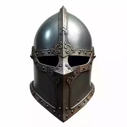 Iron Sovereign Medieval Fantasy Knight Helmet 3D Model Low-poly 3D model