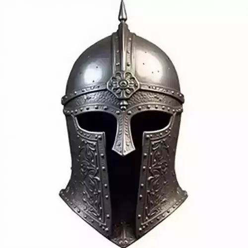 Medieval Knight Helmet 3D Model   Low-poly 3D model