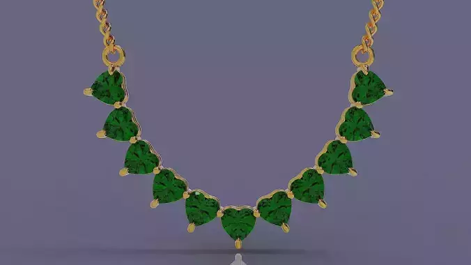 Prong set heart shape diamond necklace