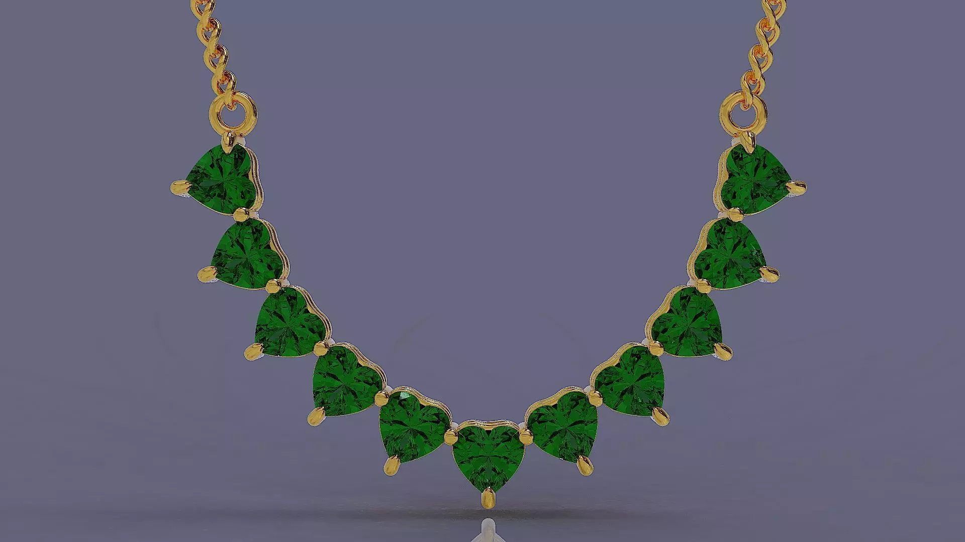 Prong set heart shape diamond necklace 3D print model