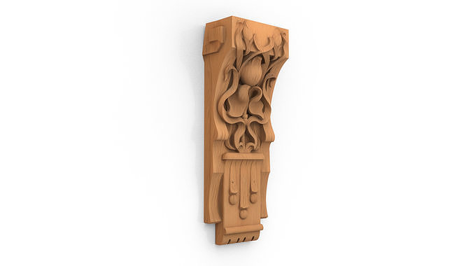 Decorative Bracket carved classic cnc 3d printing 04  3D print model