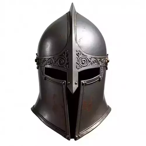 Medieval Knight Helmet 3D Model - Ornate Battle Armor Low-poly 3D model