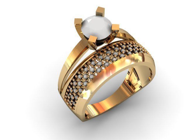 solitaire ring jewellry 3D print model