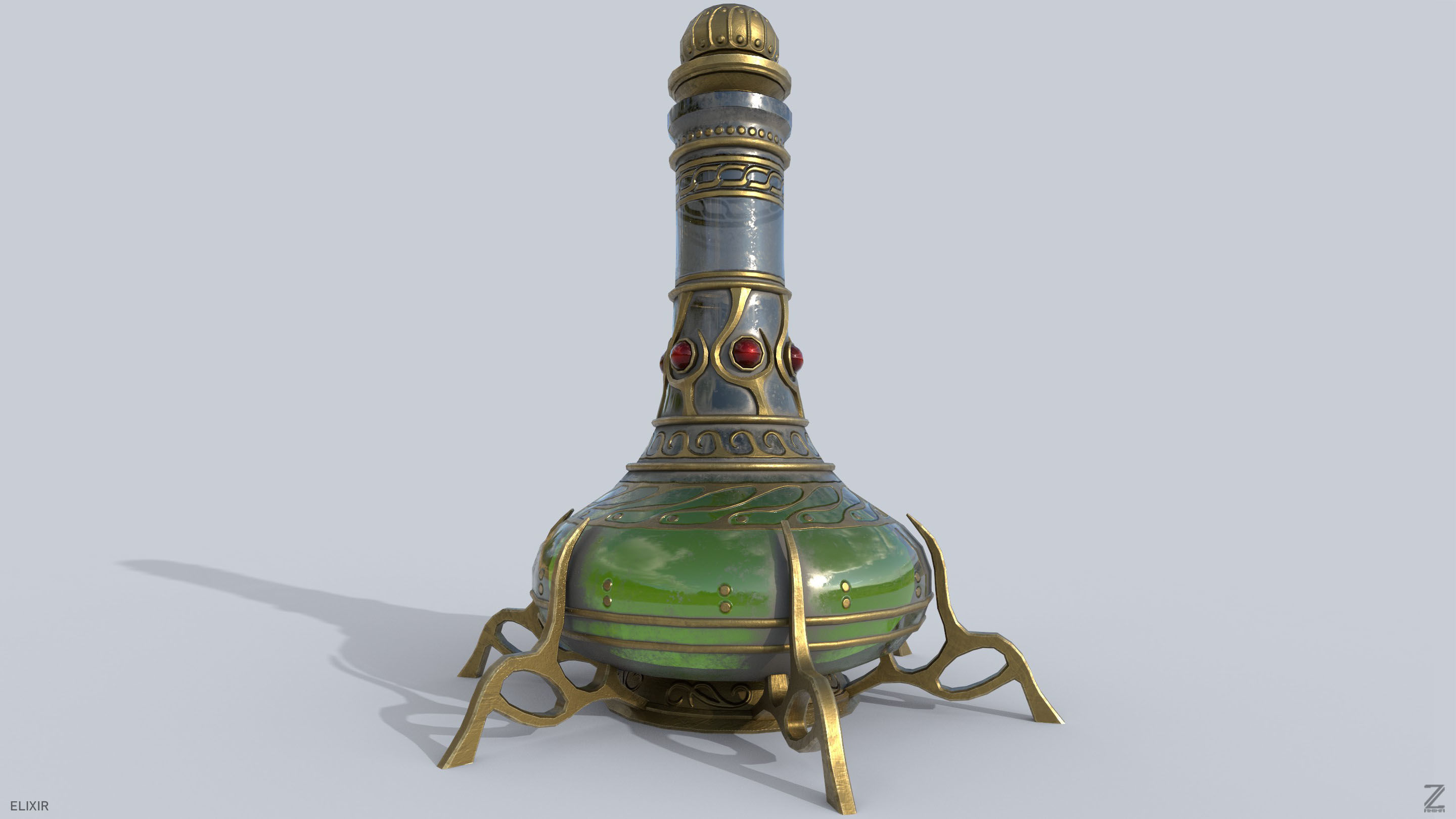 Elixir Low-poly 3D model_8