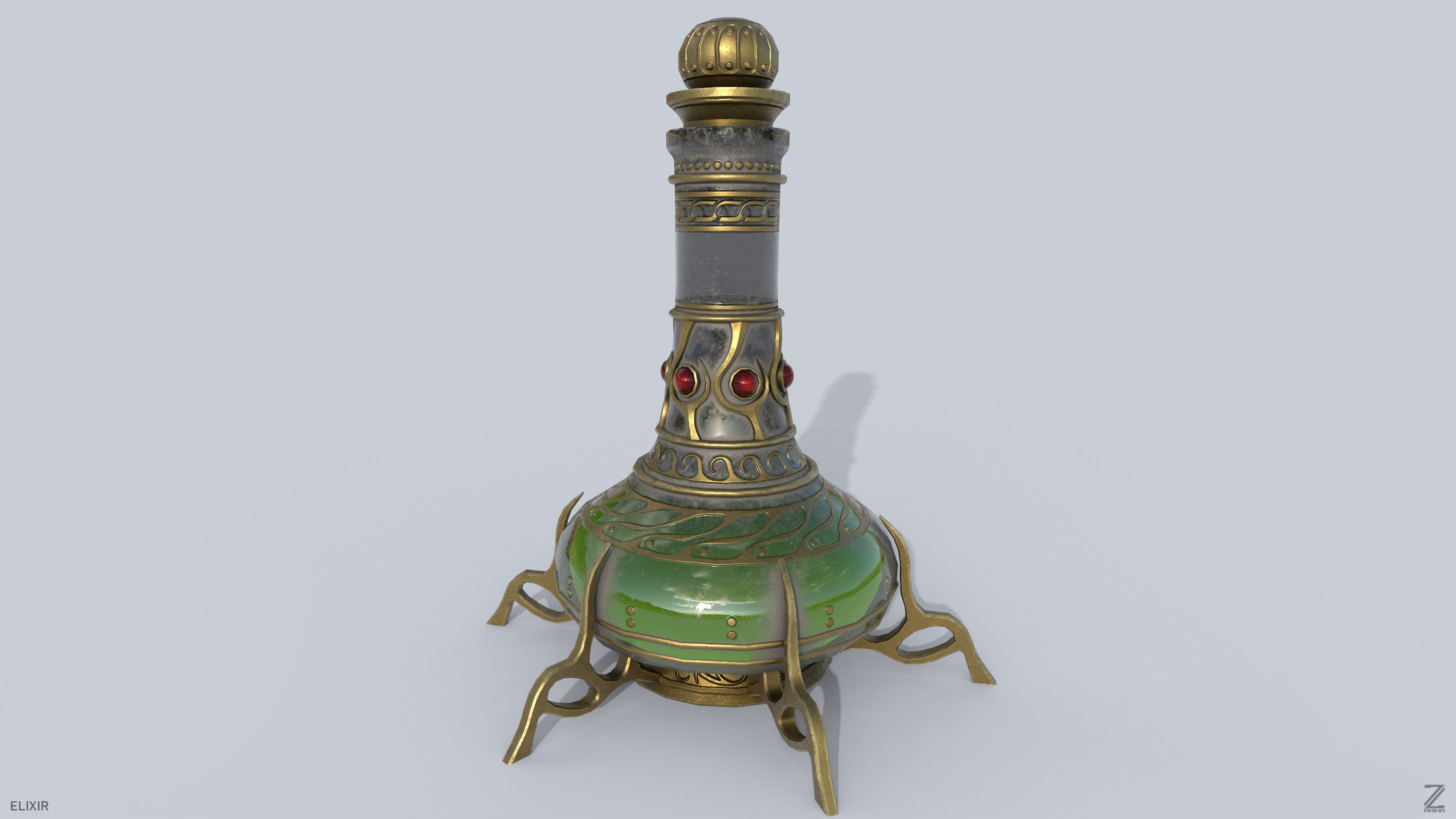 Elixir Low-poly 3D model_4