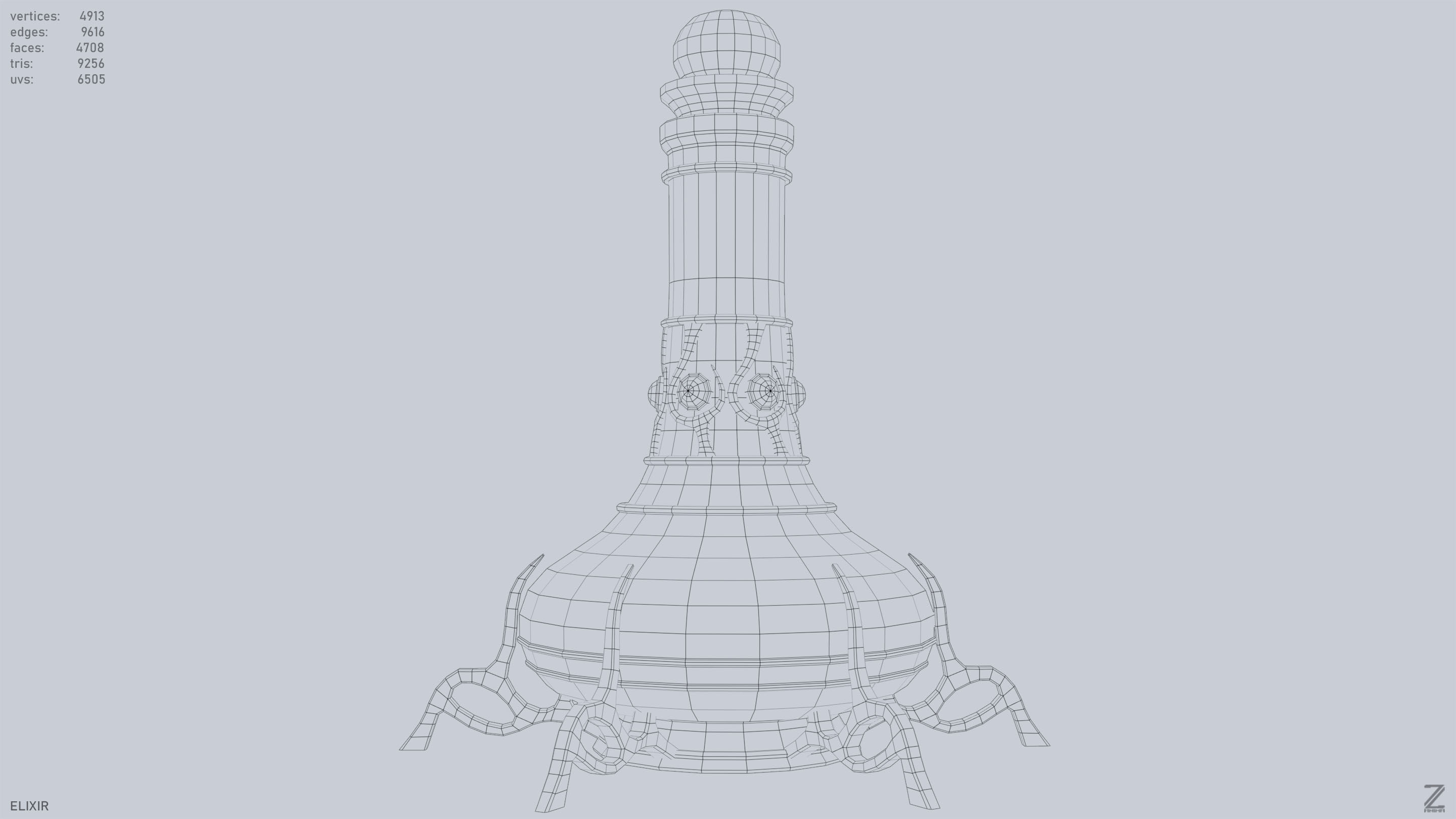 Elixir Low-poly 3D model_14