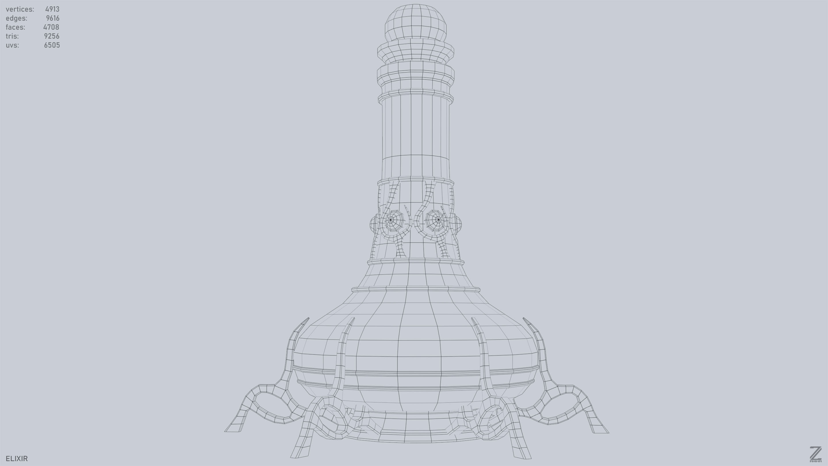 Elixir Low-poly 3D model_12