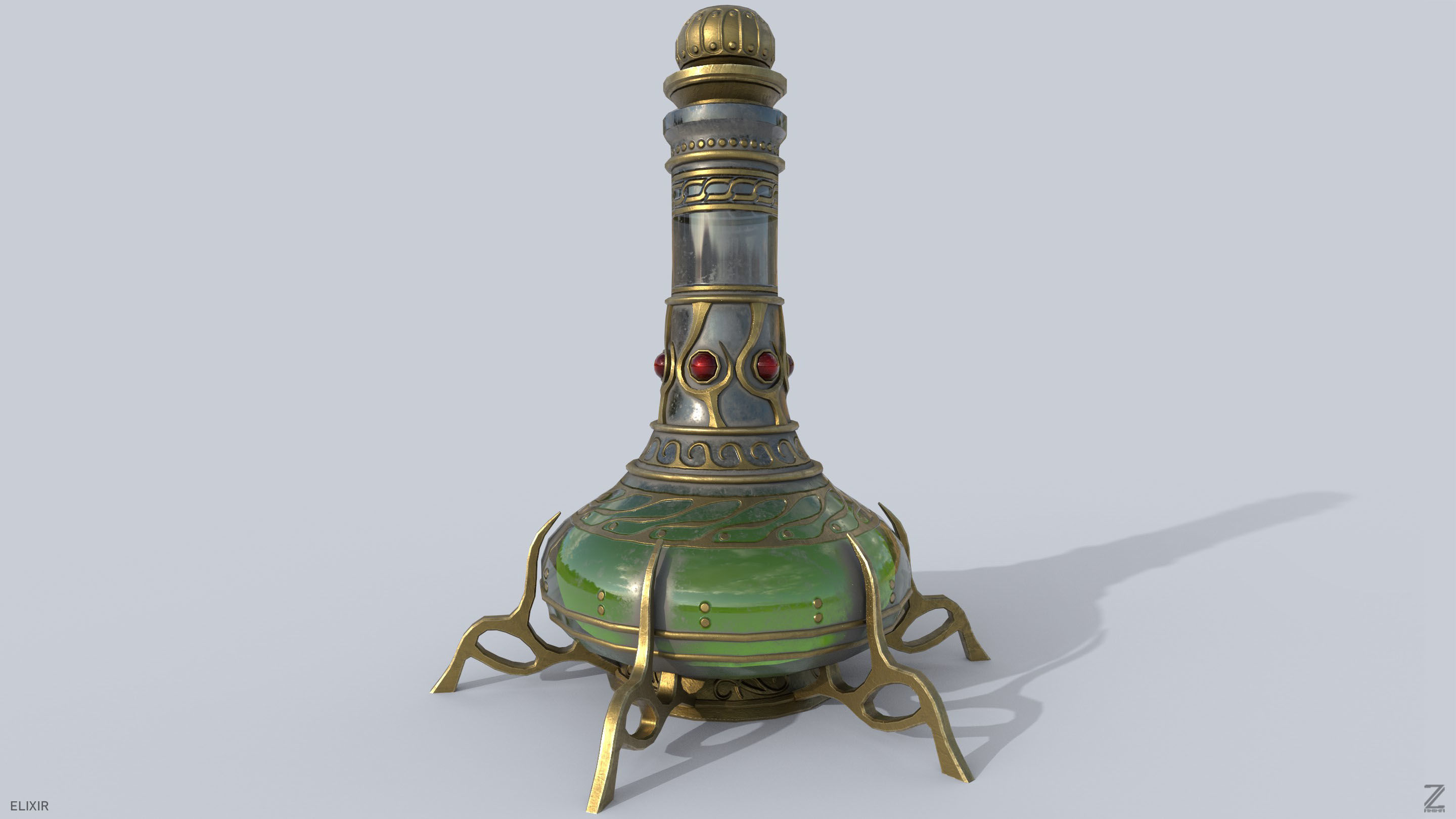 Elixir Low-poly 3D model_2