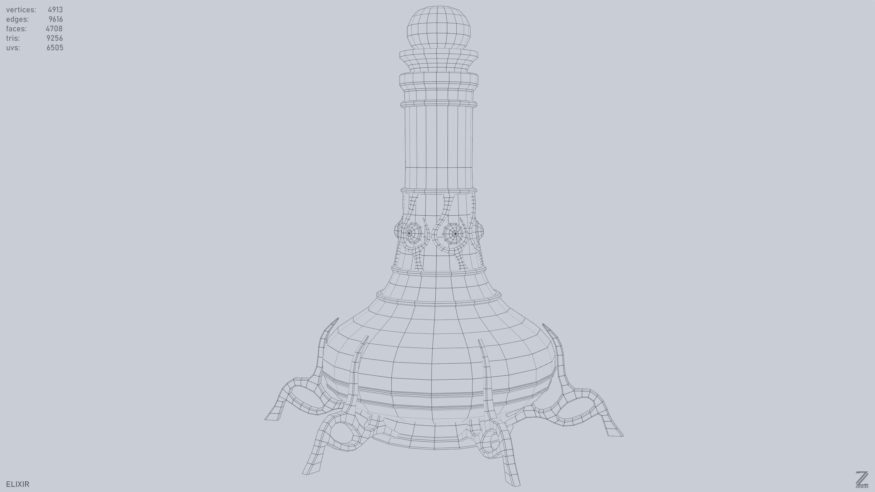 Elixir Low-poly 3D model_9