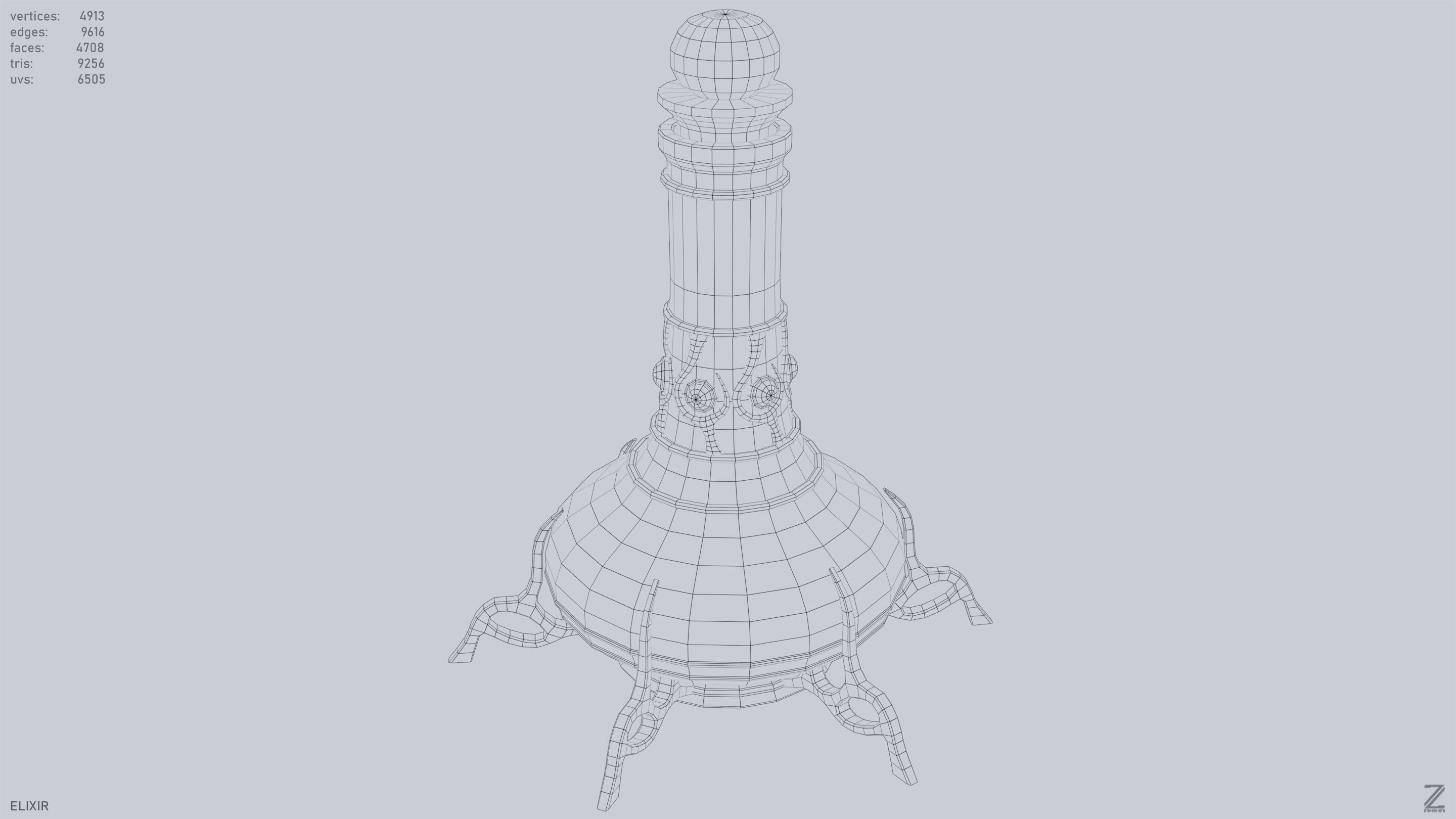 Elixir Low-poly 3D model_10