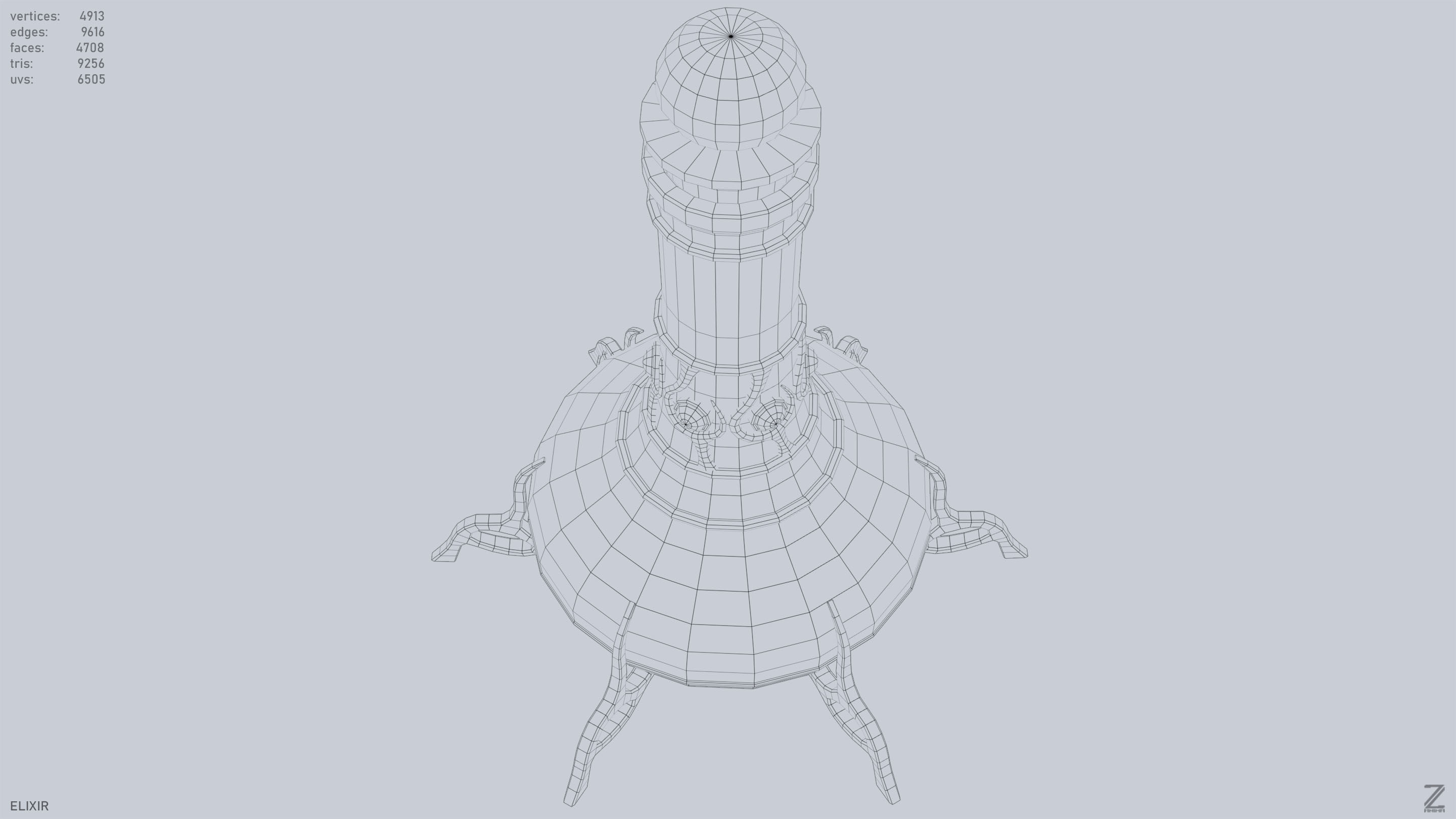 Elixir Low-poly 3D model_11