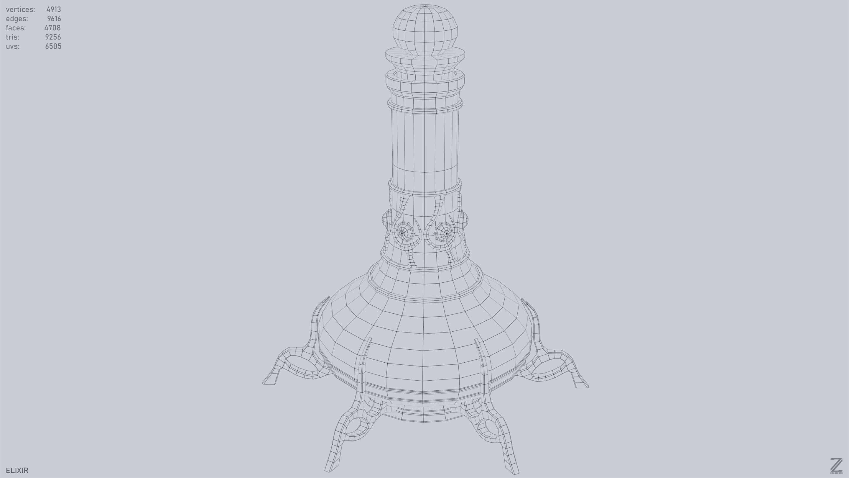 Elixir Low-poly 3D model_13