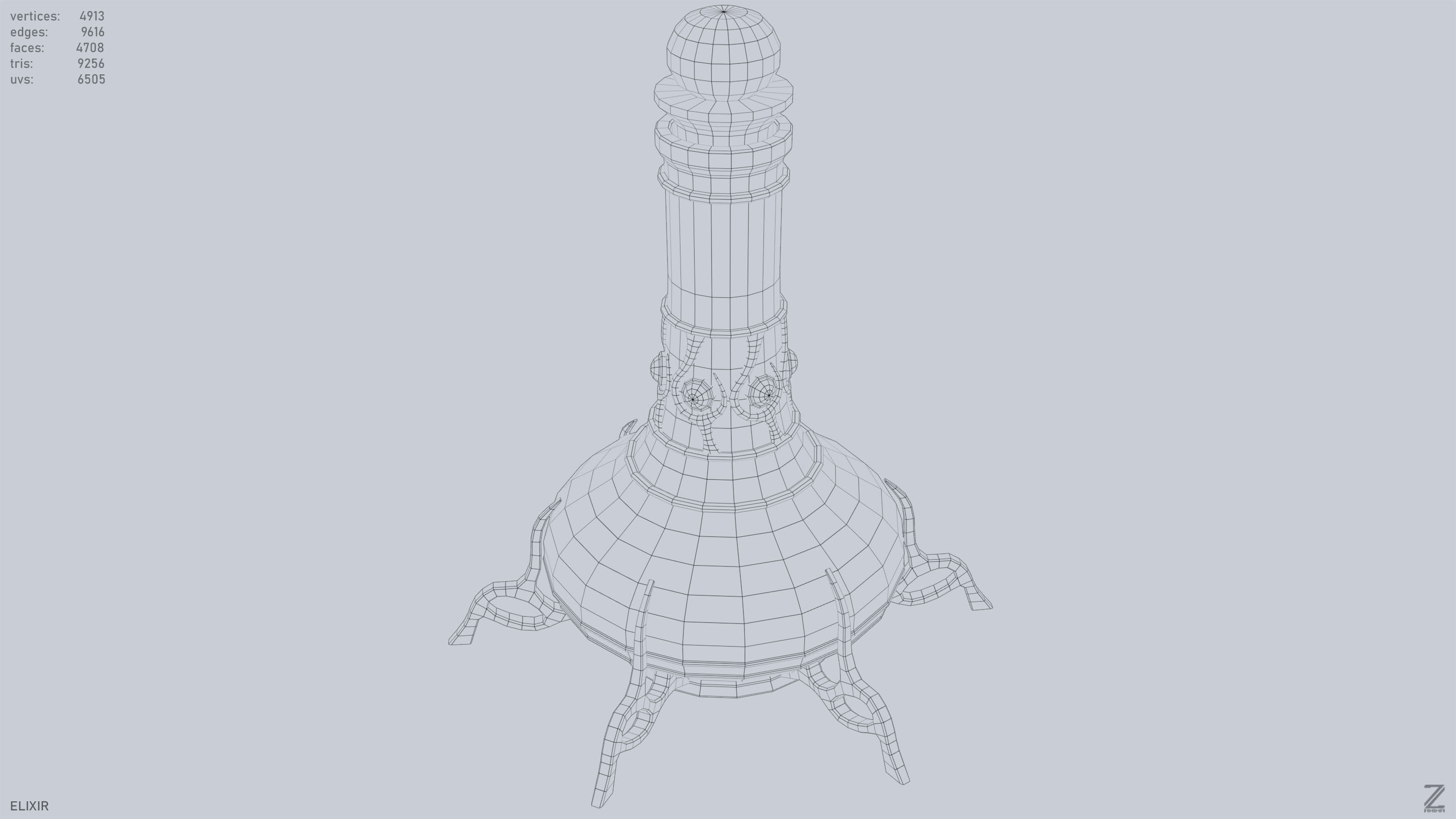 Elixir Low-poly 3D model_15