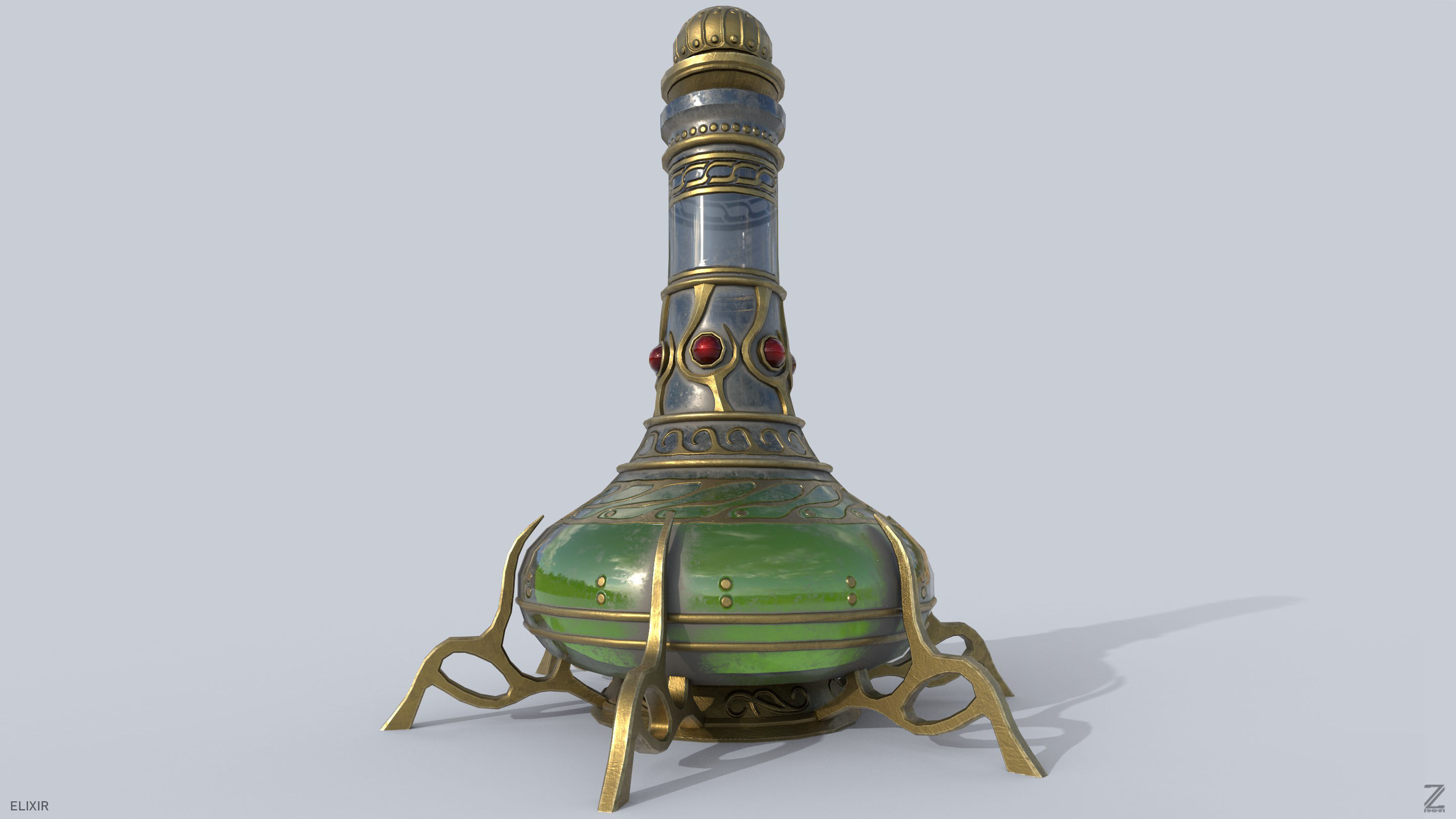 Elixir Low-poly 3D model_6