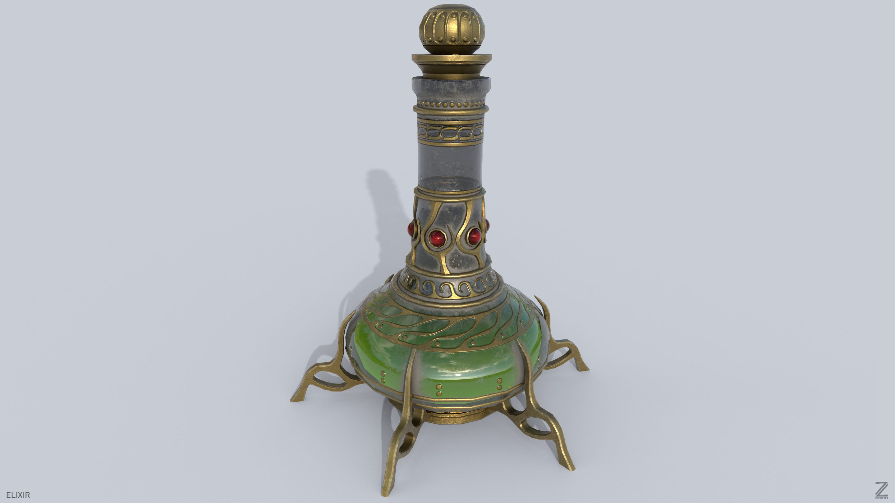 Elixir Low-poly 3D model_7